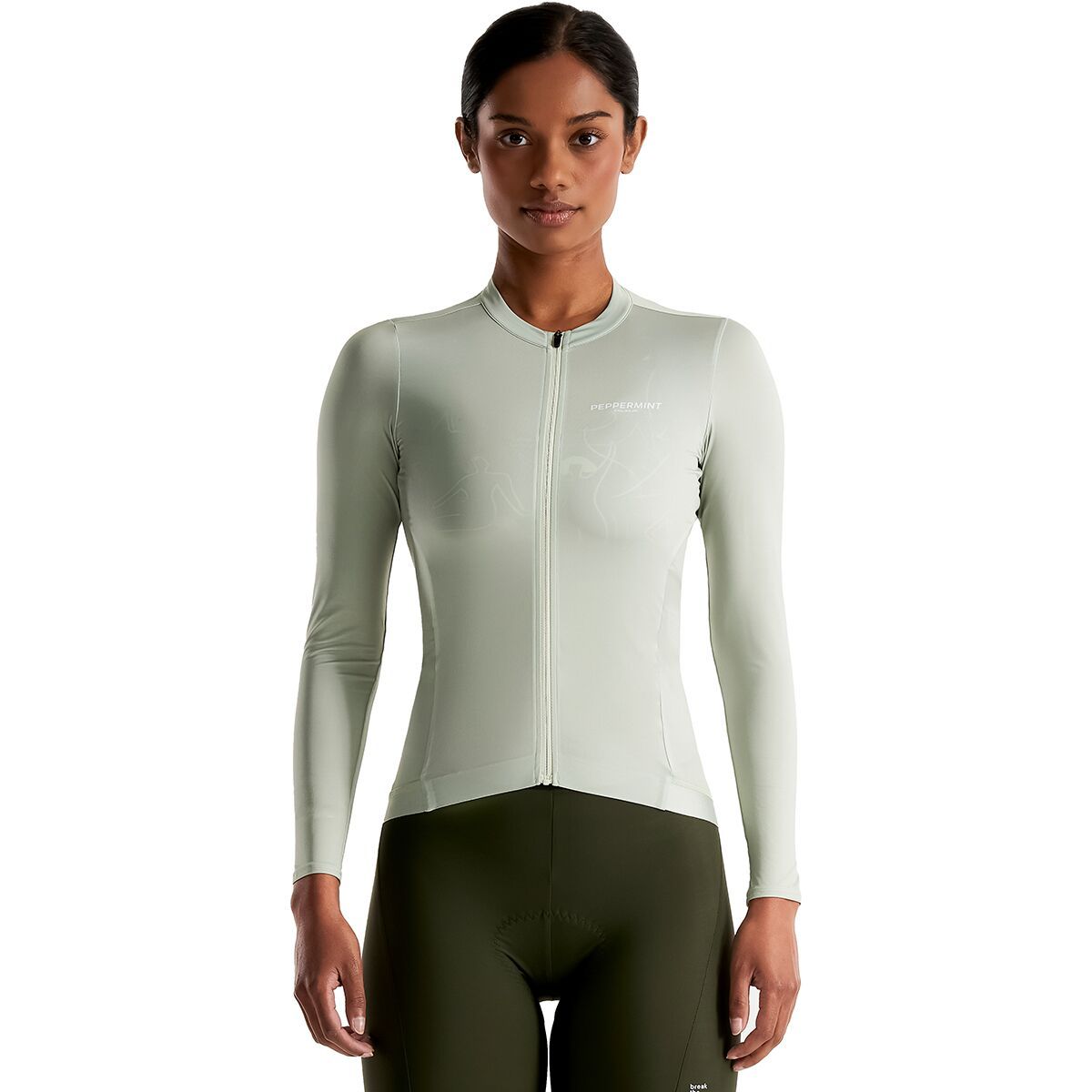Peppermint Cycling Signature Long-Sleeve Jersey - Women's Sage, XL