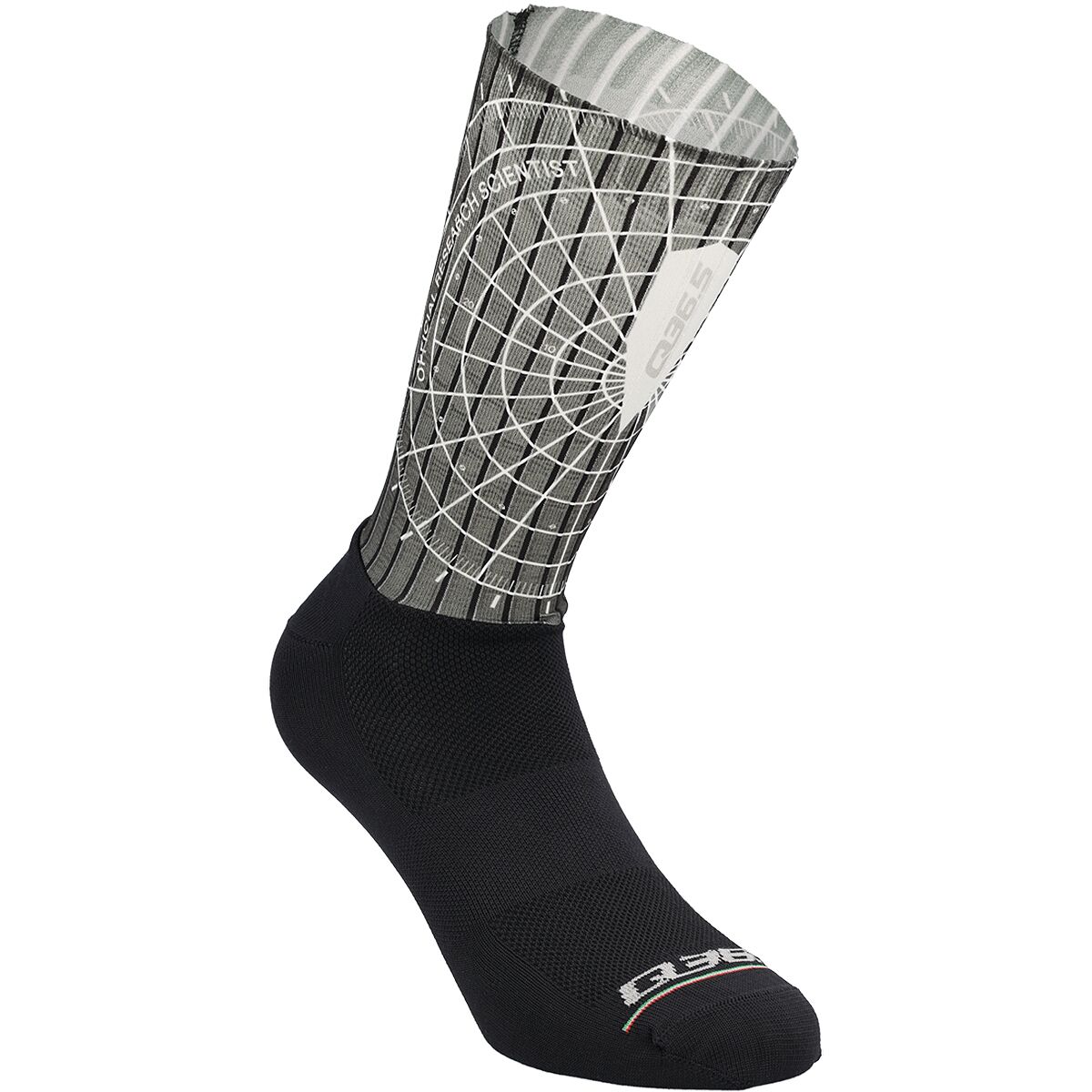 Q36.5 Q36.5 Dottore Aero 19 Sock Black, 36-39 - Men's