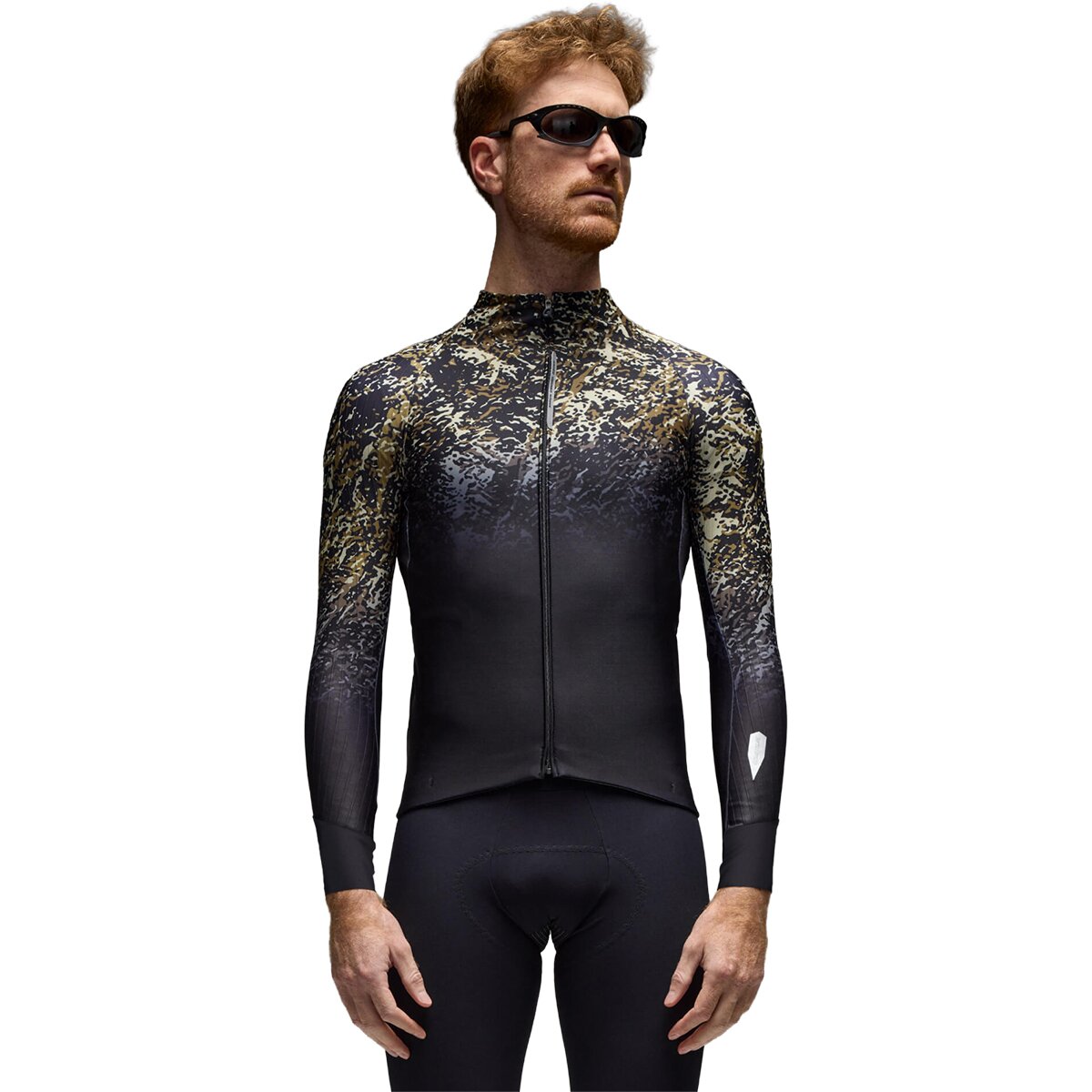 Q36.5 Q36.5 Gregarius Hybrid Alpi Camo Long-Sleeve Jersey - Men's Black, S - $260.00 at Competitive Cyclist