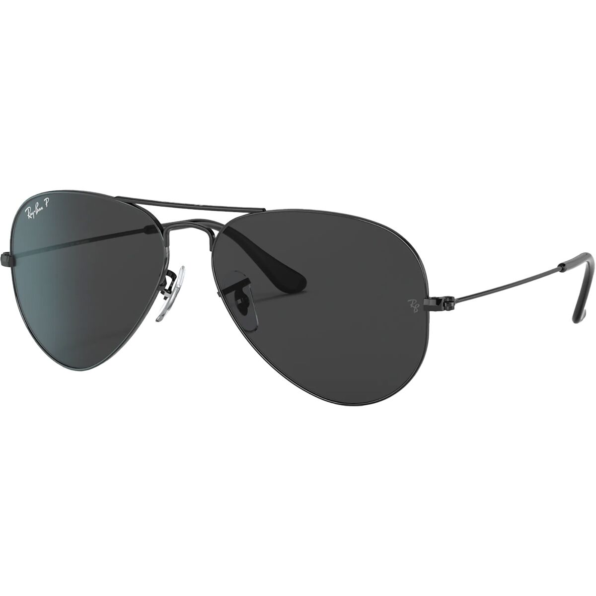 Ray-Ban Aviator Large Metal Polarized Sunglasses Black/Black Polar, 58 - Men's