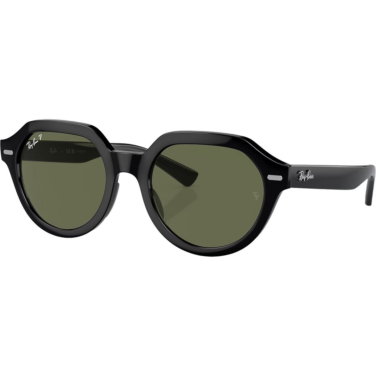 Ray-Ban Ray-Ban Gina Polarized Sunglasses Black/Green Polar, 53