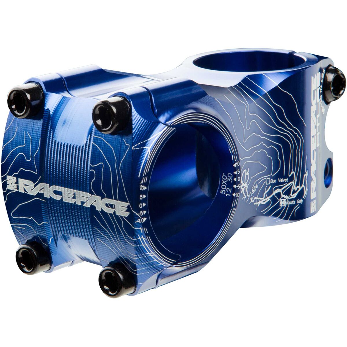 Race Face Atlas Stem Blue, 50mm/0 Degree, One Size