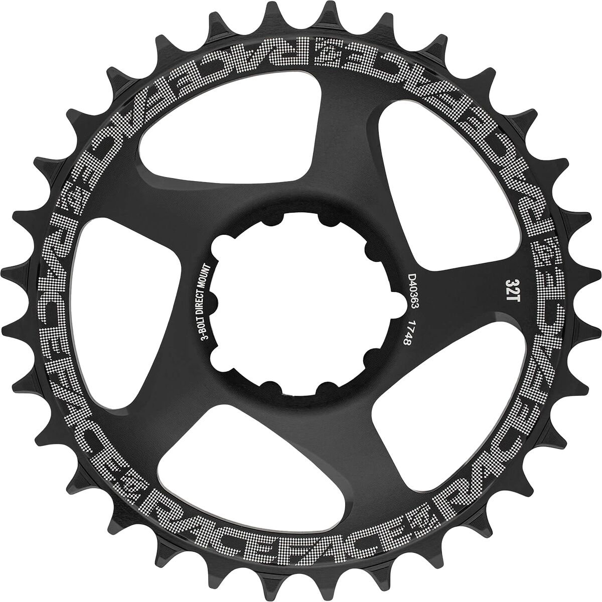 Race Face Narrow Wide Direct Mount 3-Bolt Chainring Black, 28t