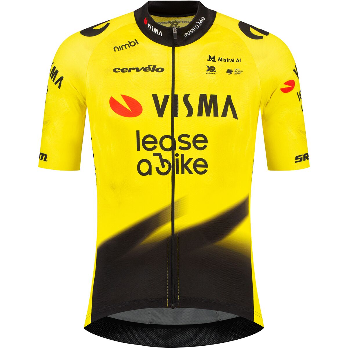 Racing-Gear Team Visma Lease a Bike Short-Sleeve Cycling Jersey - Men's Yellow/Black, XL