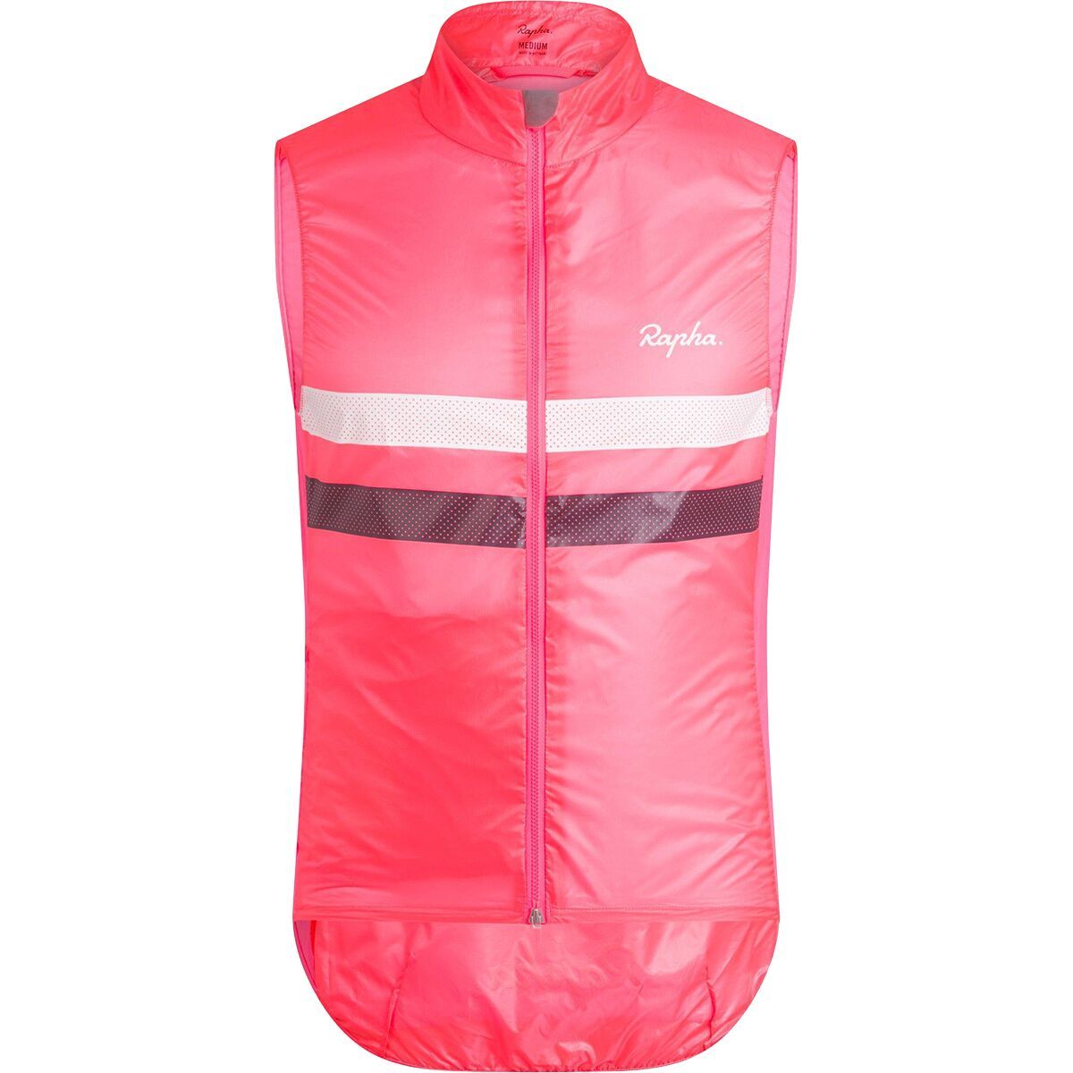 Rapha Rapha Brevet Gilet - Men's High-Vis Pink/Dark Navy/White, M