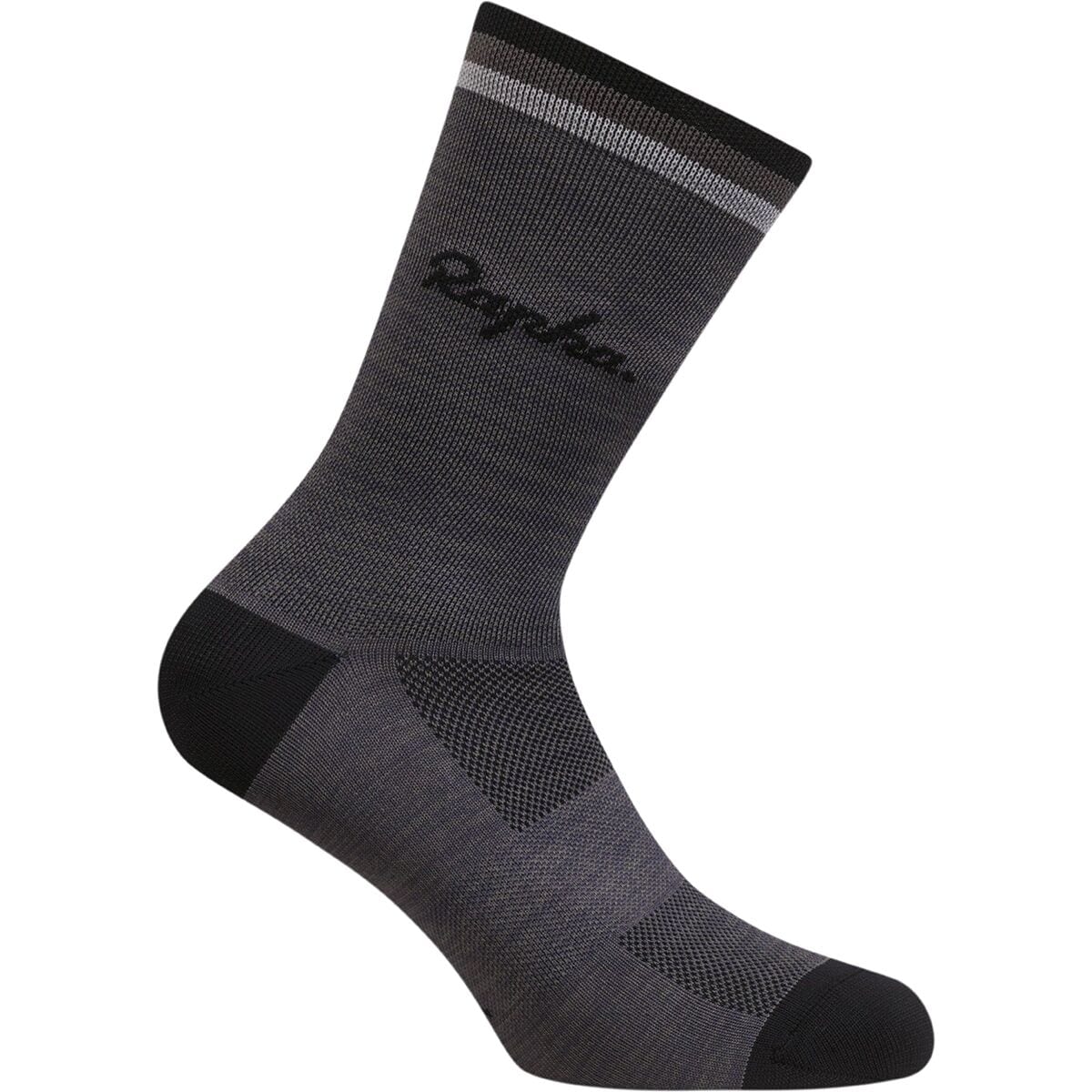 Rapha Logo Socks Grey Marl/Black/Grey, S - Men's