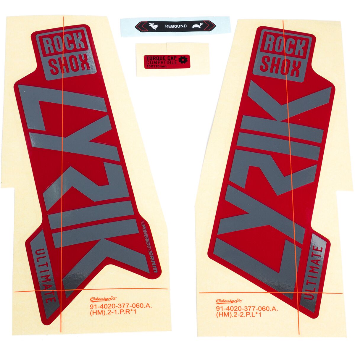 RockShox Lyrik Ultimate Decal Kit Polar Foil for Red, One Size