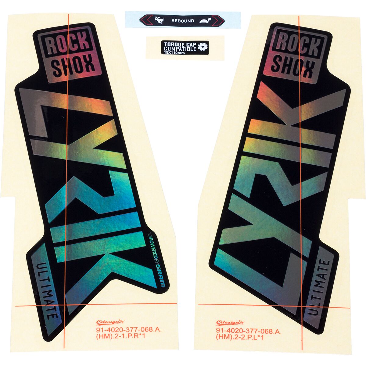 Rockshox RockShox Lyrik Ultimate Decal Kit Gloss Rainbow Foil, 2023+, One Size