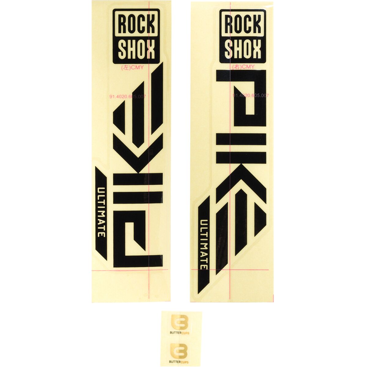 RockShox Pike Ultimate Decal Kit Gloss Black for Gloss Green, 2023+, One Size