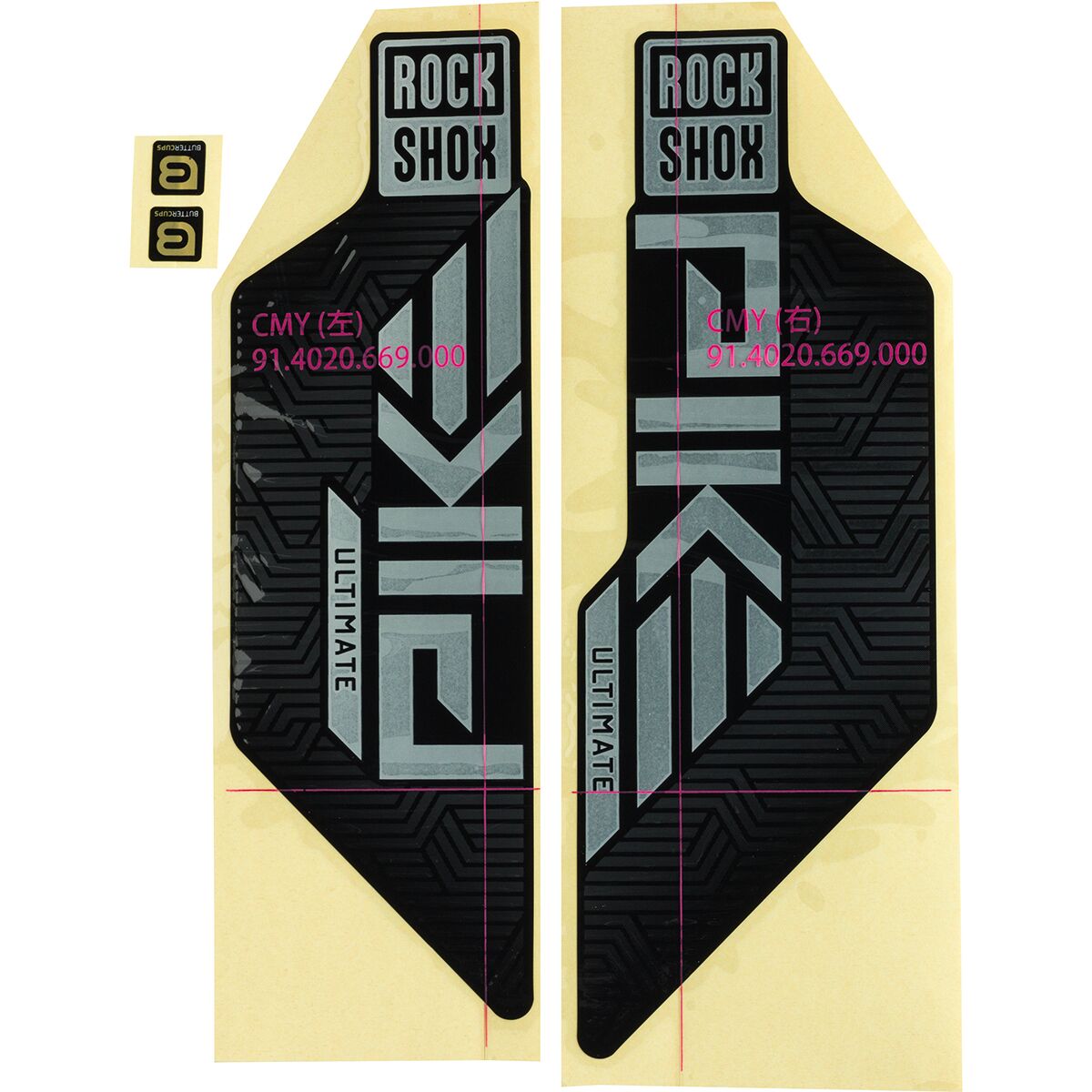 RockShox Pike Ultimate Decal Kit Matte Silver, For Flight Attendant, One Size