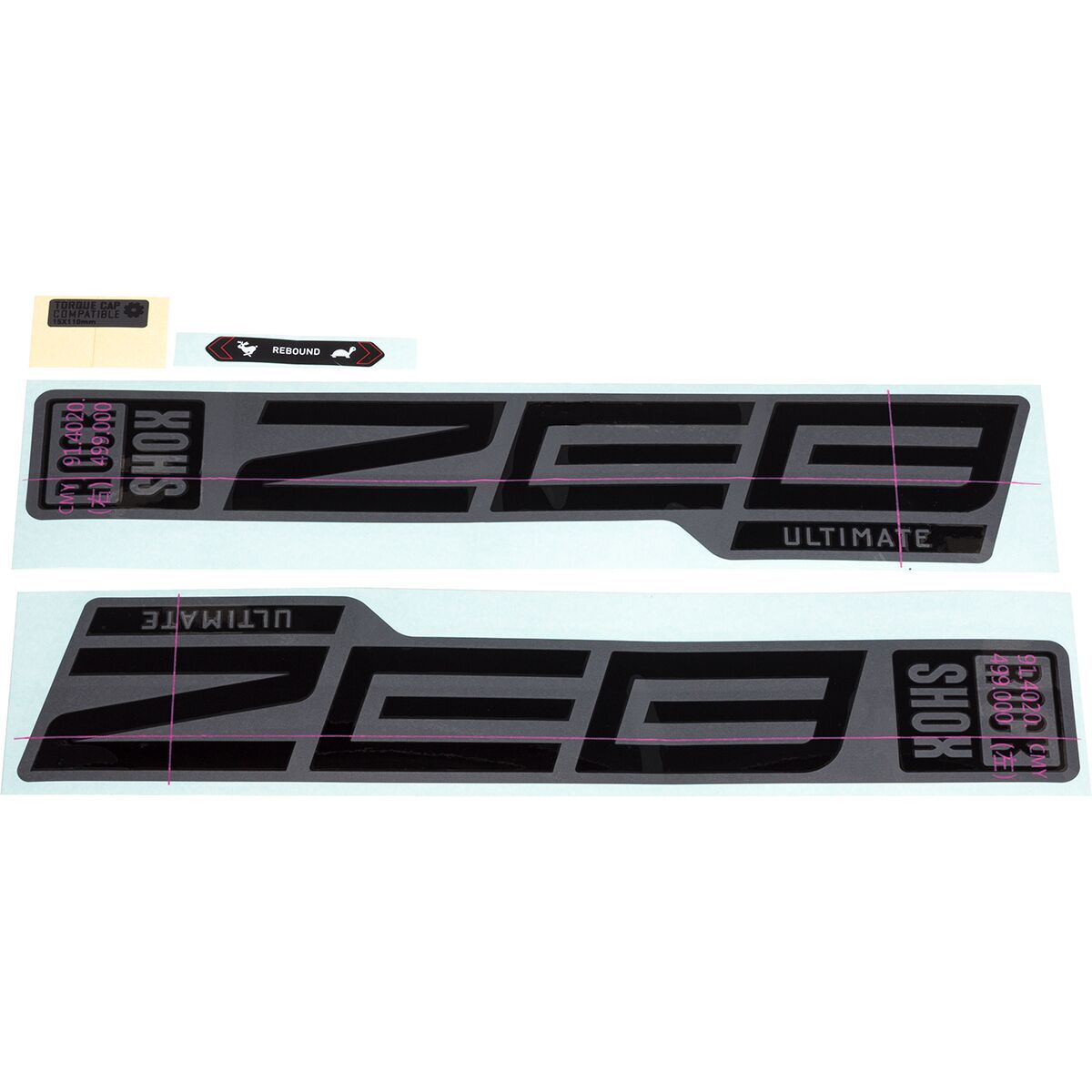 RockShox ZEB Ultimate Decal Kit Gloss Black, One Size