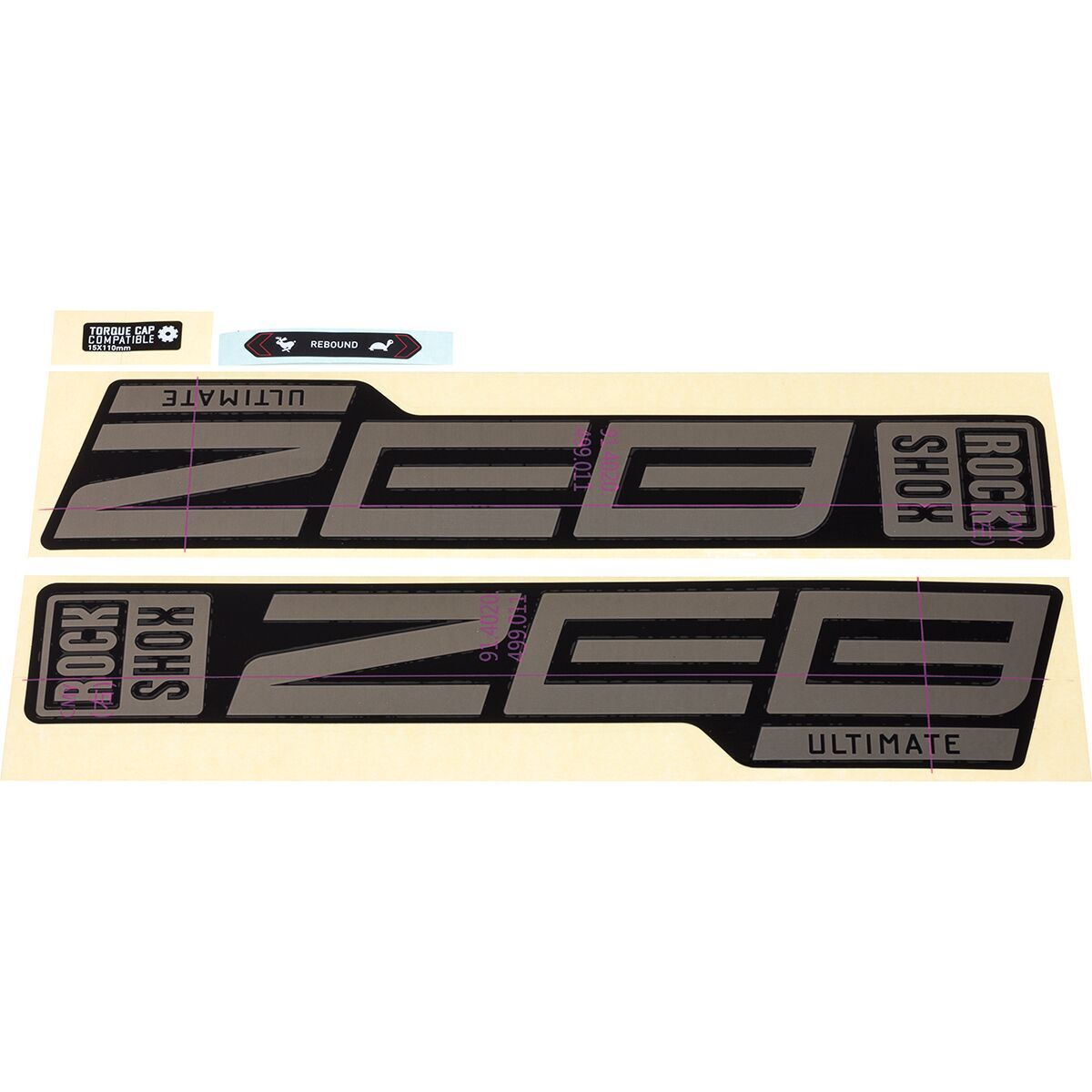 Aufkleber-Set Für RockShox ZEB Ultimate Gabel – Chromsilberne Decals, Hochwertig Laminiert, 2021 & 2025 Modelle