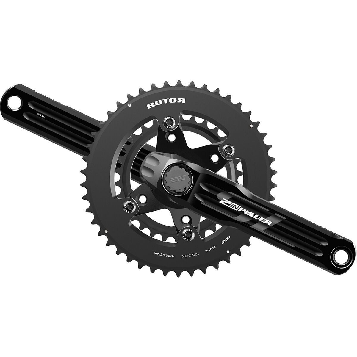 Rotor 2INpower SL Dual Sided 2x Power Meter Crankset Black, 172.5mm, 48/31T