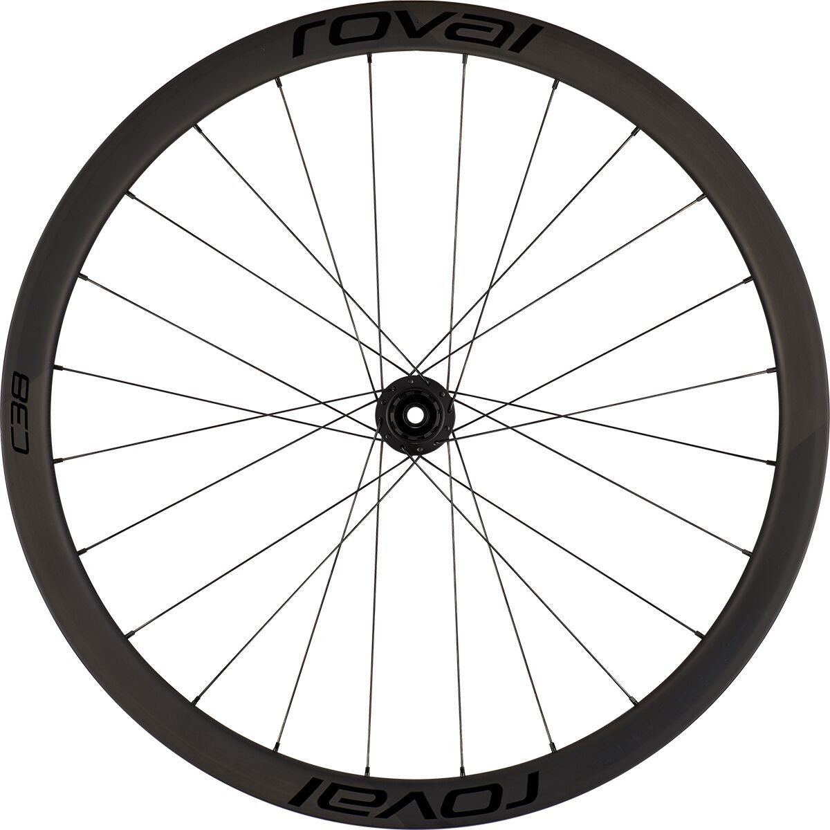 Roval C 38 Disc Wheelset - Tubeless Satin Carbon/Black, HG, Centerlock