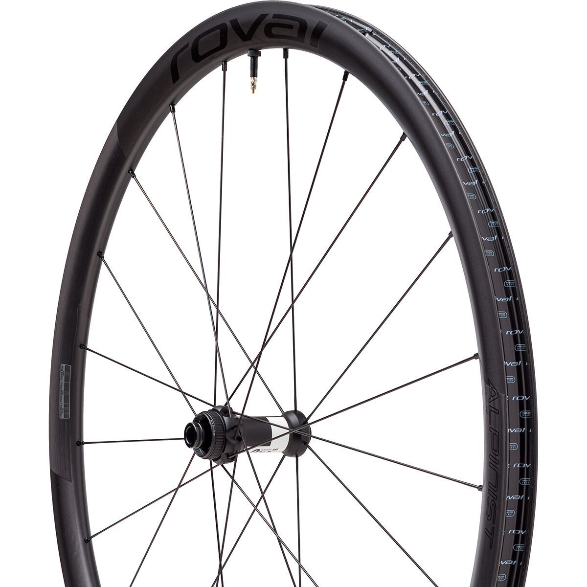 Roval Alpinist CL II Wheel Satin Carbon/Gloss Black, Front