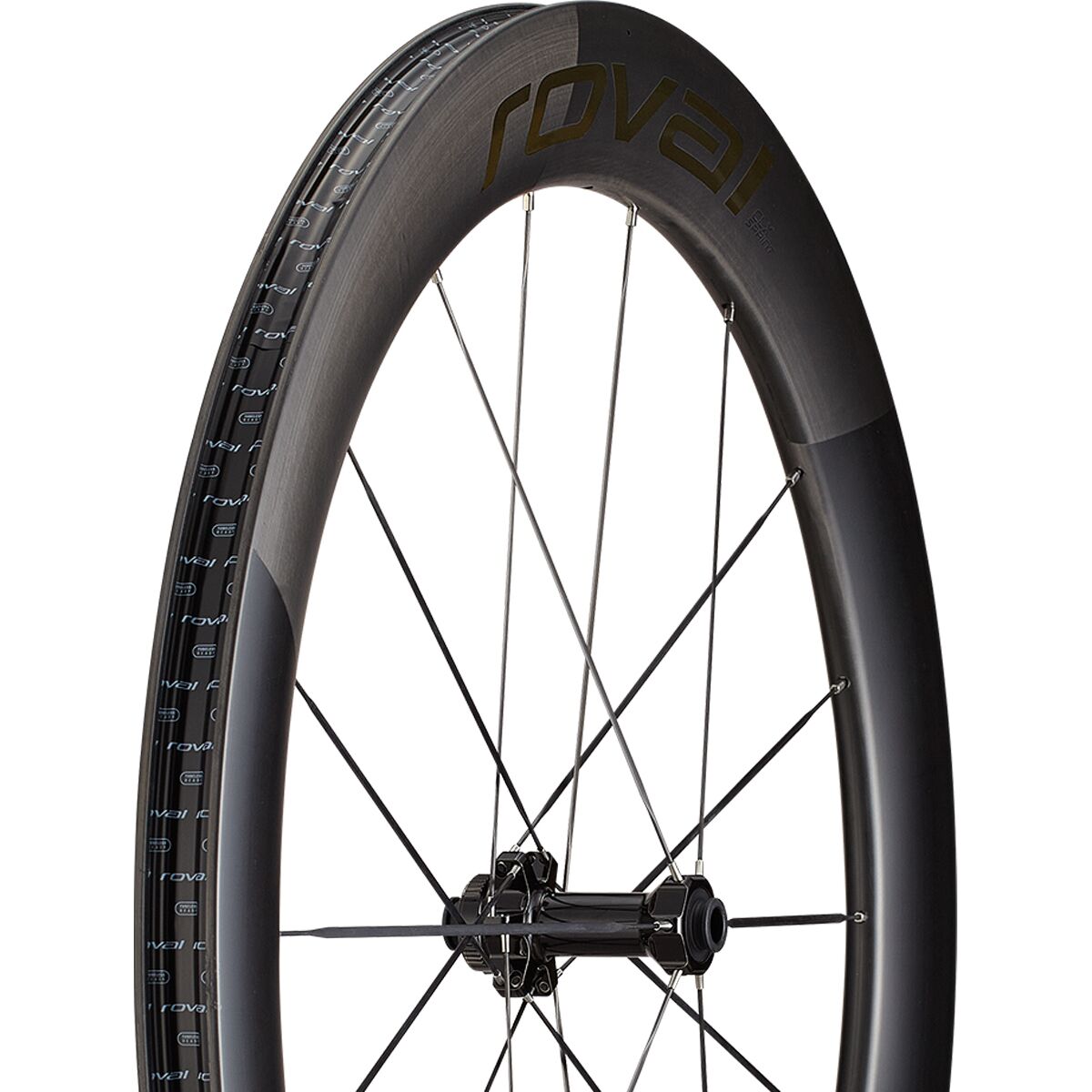 Roval Roval Rapide Sprint CLX Wheel Satin Carbon/Gloss Black, Front