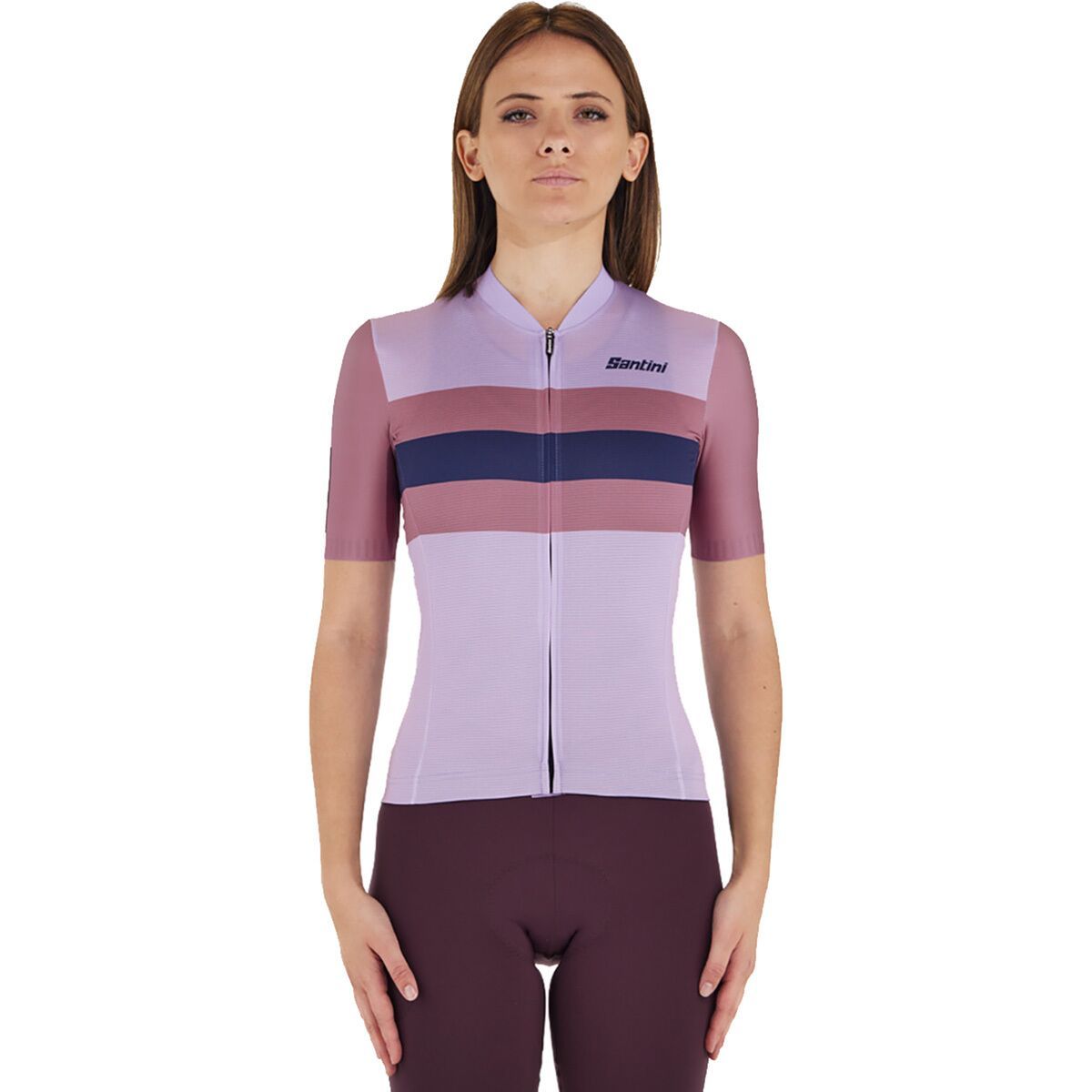 Santini Eco Sleek Bengal Short-Sleeve Jersey - Women's Lilla, M