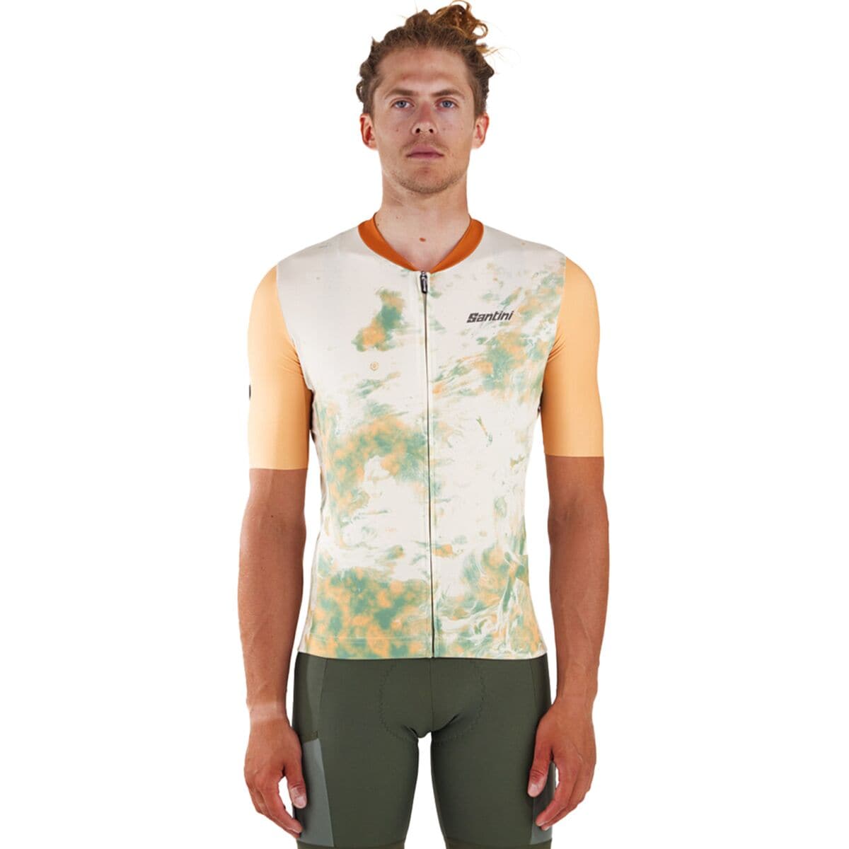 Santini Marble Short-Sleeve Jersey - Men's Verde Militare, L