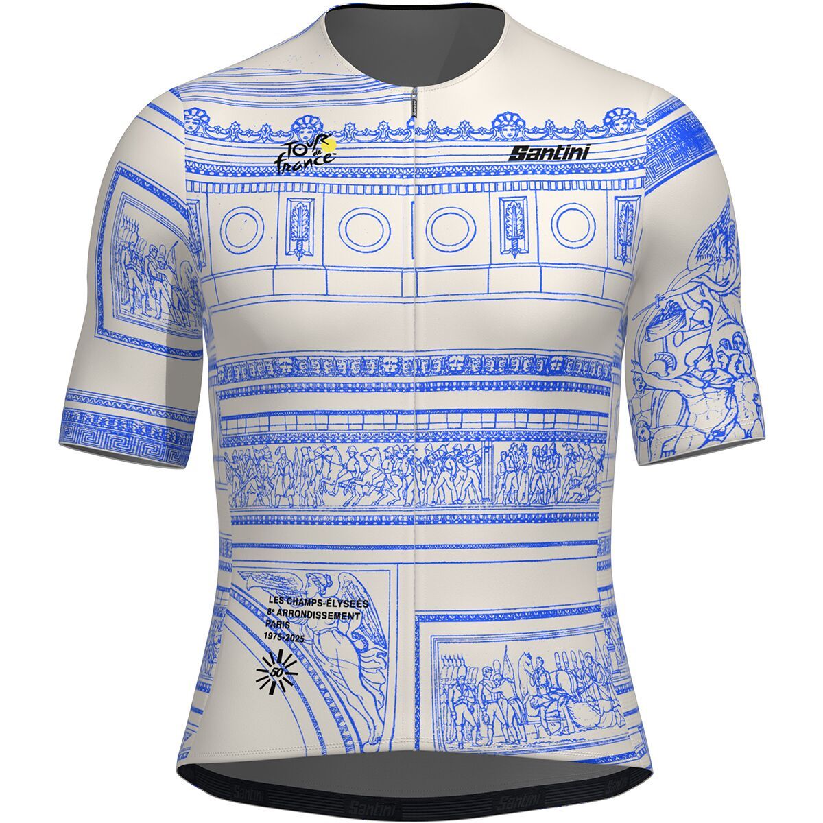 Santini Tdf Arrivee Arc De Triomphe Jersey - Men's White, XL