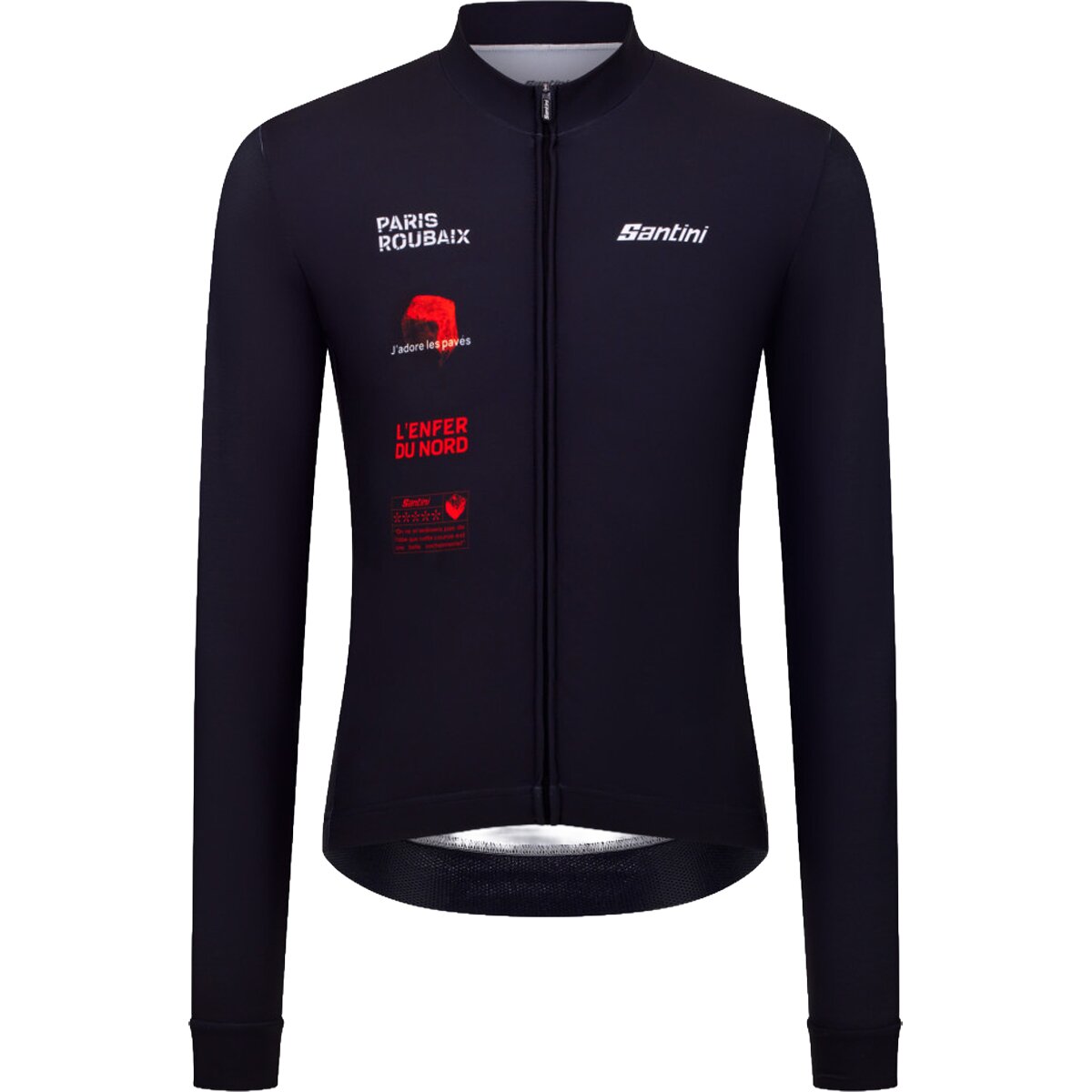 Santini Paris-Roubaix Hauts-De-France Long-Sleeve Jersey - Men's Nero, M