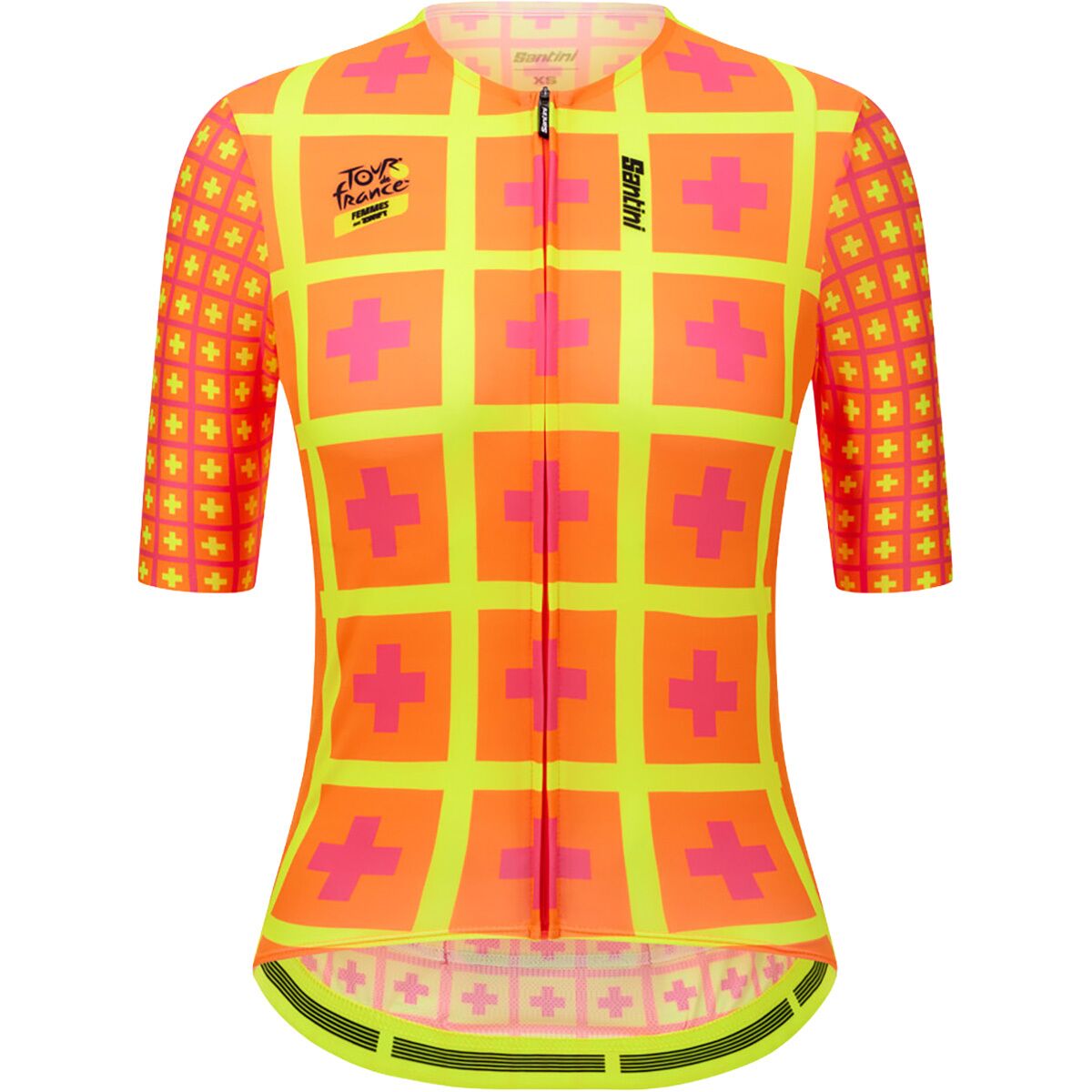 Santini Santini TDF Suisse Short-Sleeve Jersey - Men's Arancio Fluo, L