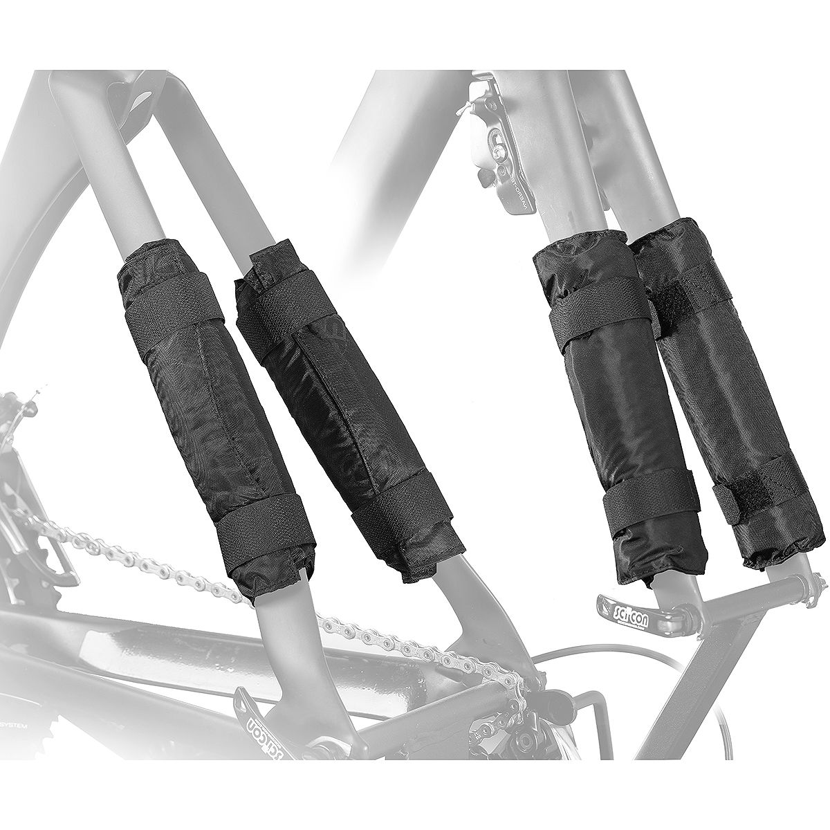 SciCon Front Fork and Seat Stay Pad Kit - 4-Piece Black, One Size