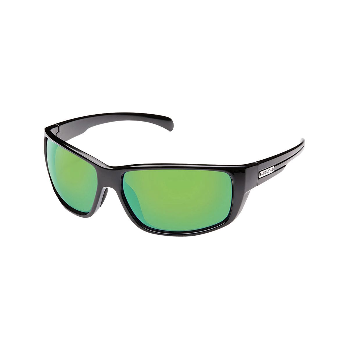 Suncloud Polarized Optics Suncloud Polarized Optics Milestone Polarized Sunglasses Black/Green Mirror, One Size - Men's