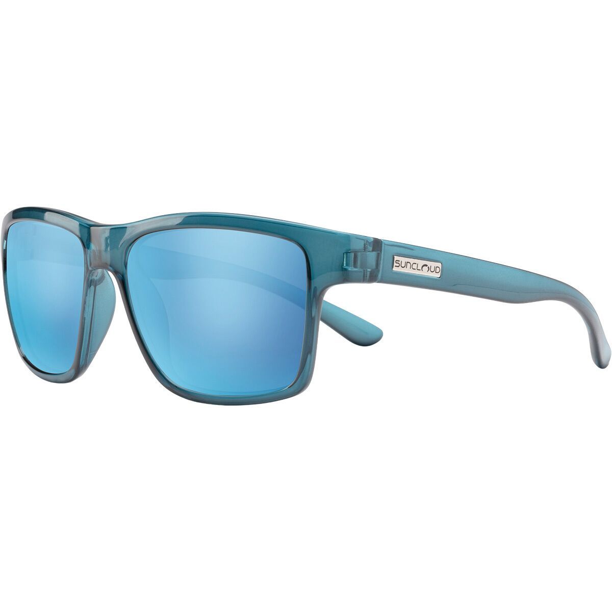 Suncloud Polarized Optics Suncloud Polarized Optics A-Team Polarized Sunglasses Crystal Marine/Polar Aqua Mirror, One Size - Men's
