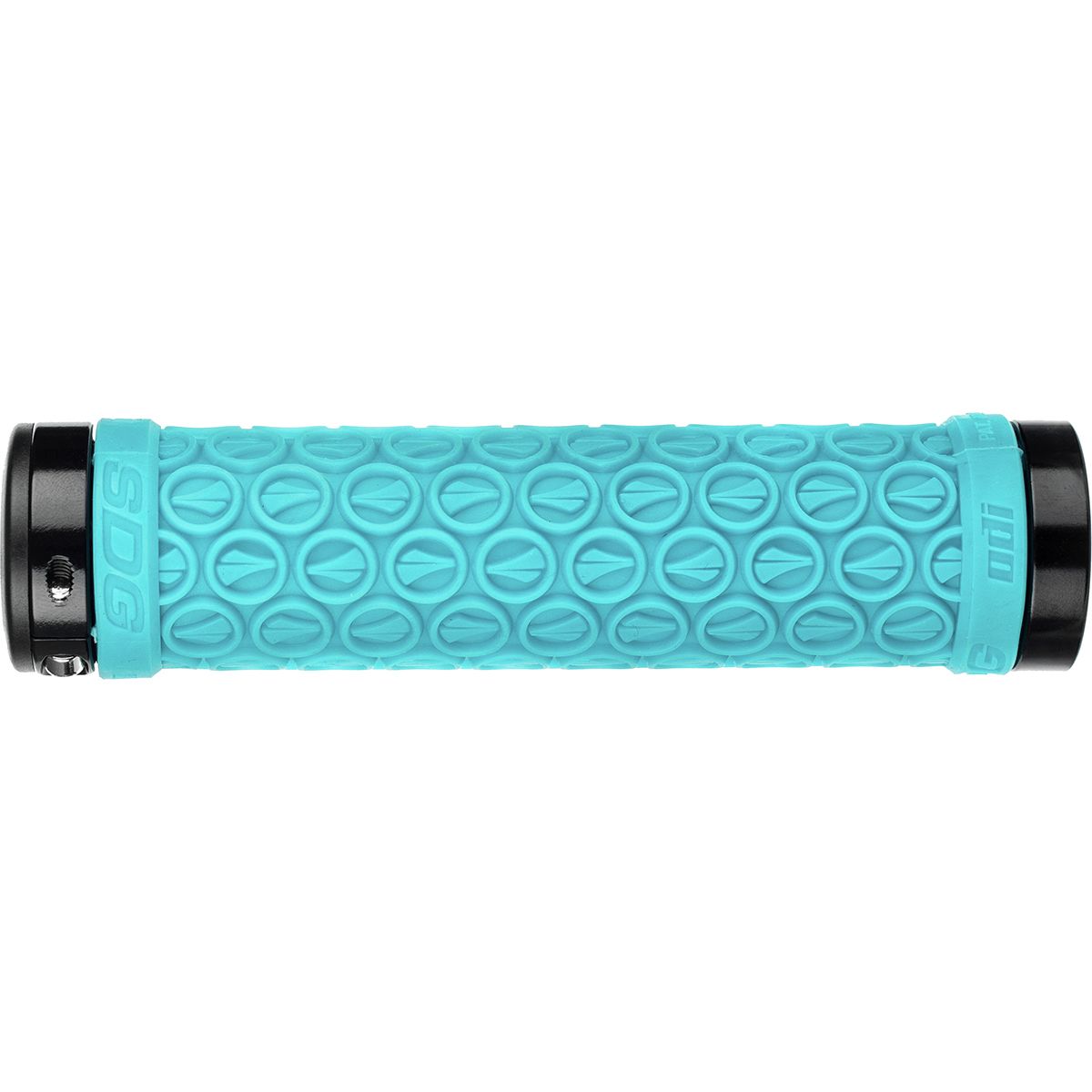 SDG Components Hansolo Lock-On Grips Cyan/Black Ano Lock Rings, 130mm
