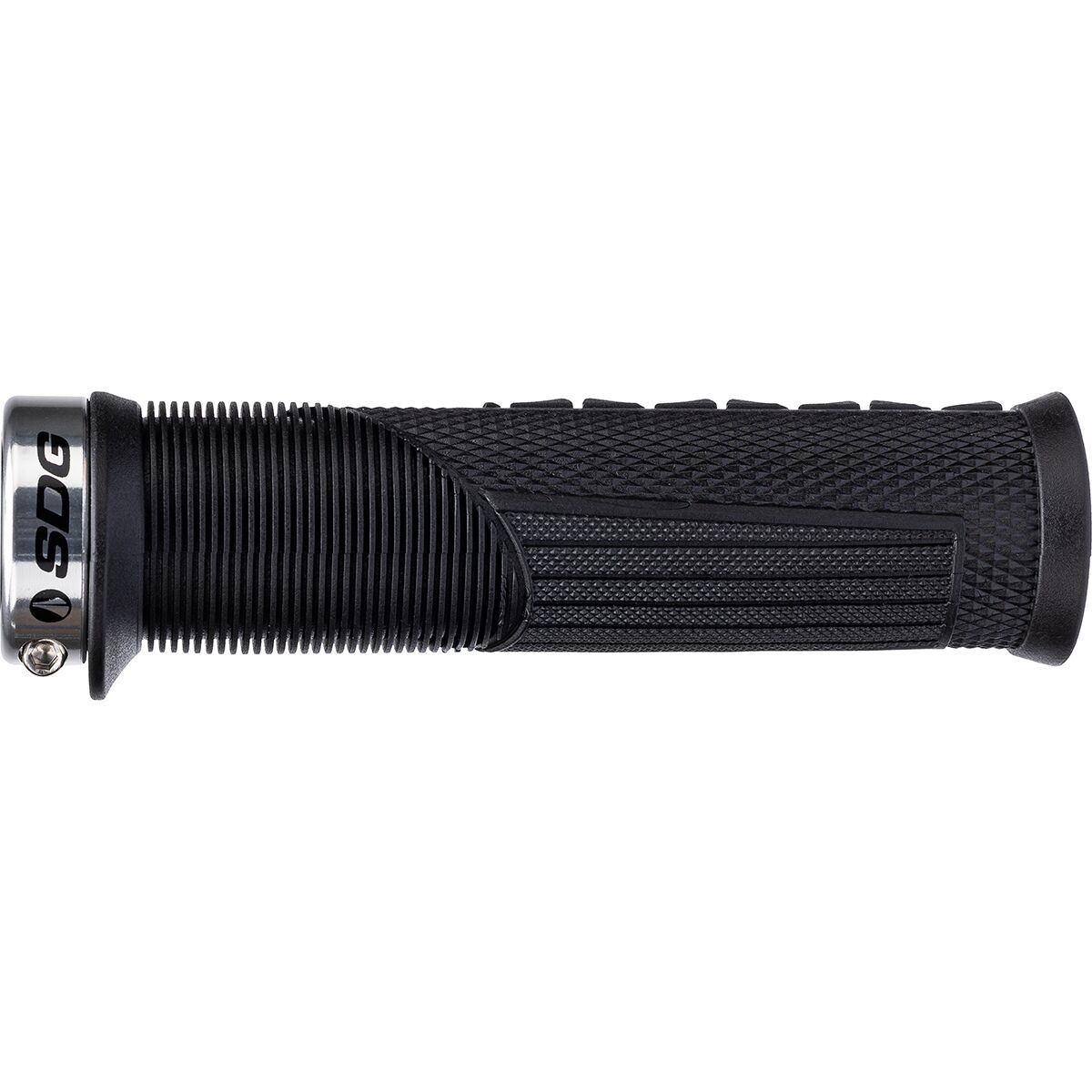 SDG Components Thrice OC Lock-On Grips Black/Silver, 32.5mm