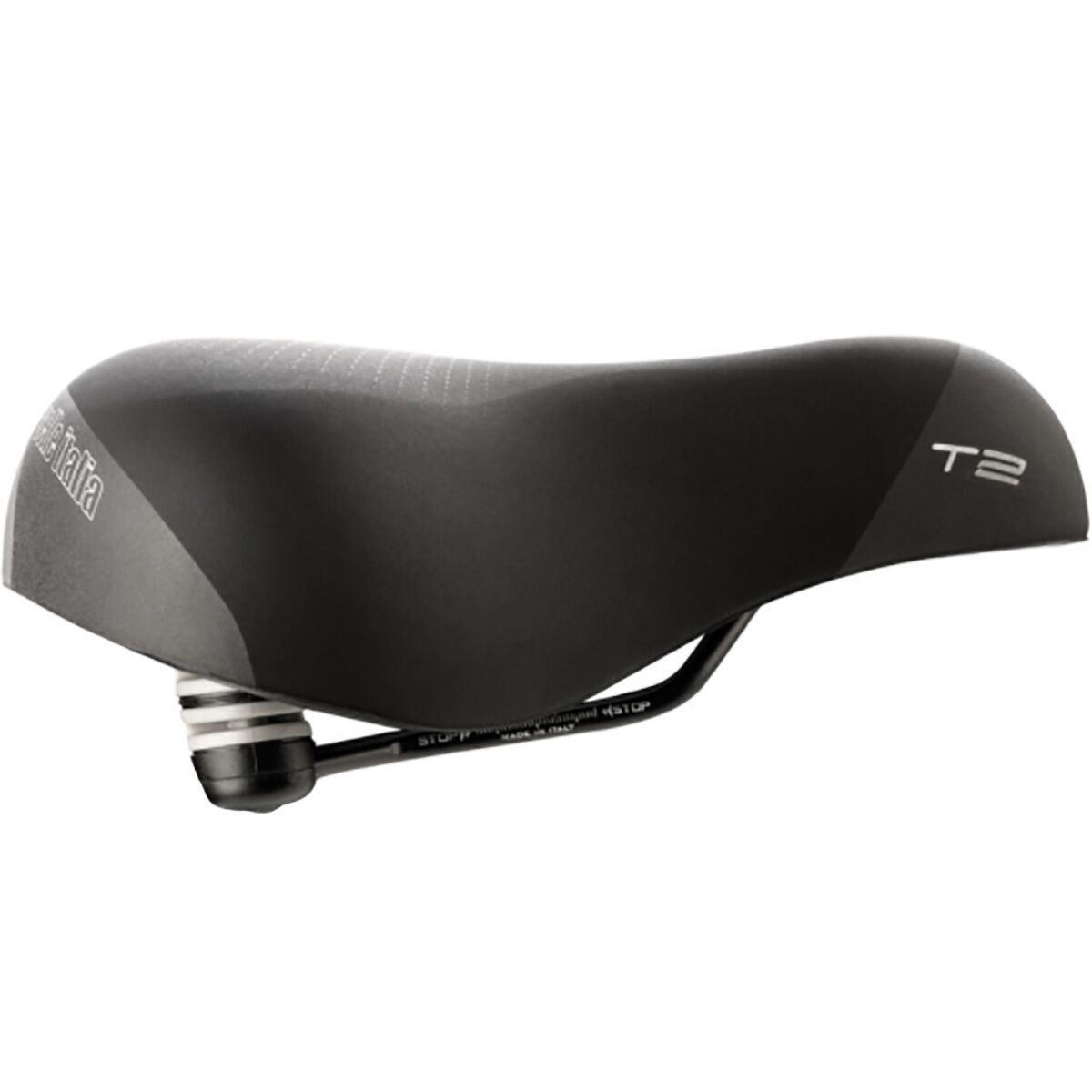 Selle Italia T2 Flow Saddle - Men's Black, FeC Alloy, W233xL258mm