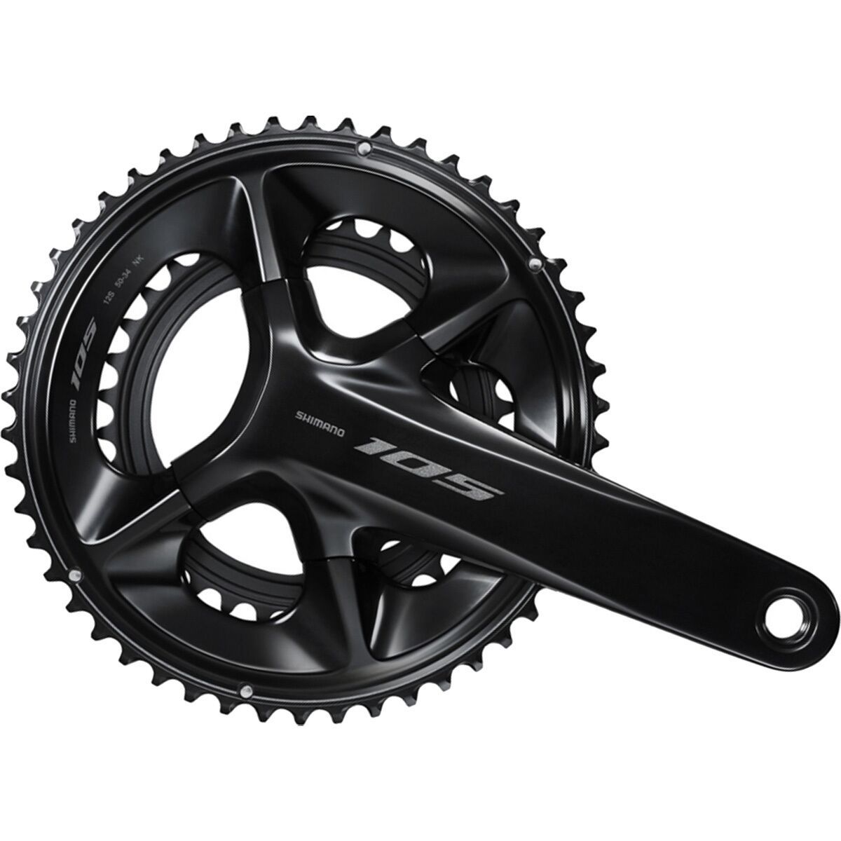 Shimano 105 FC-R7100 12-Speed Crankset Black, 175mm, 50-34T