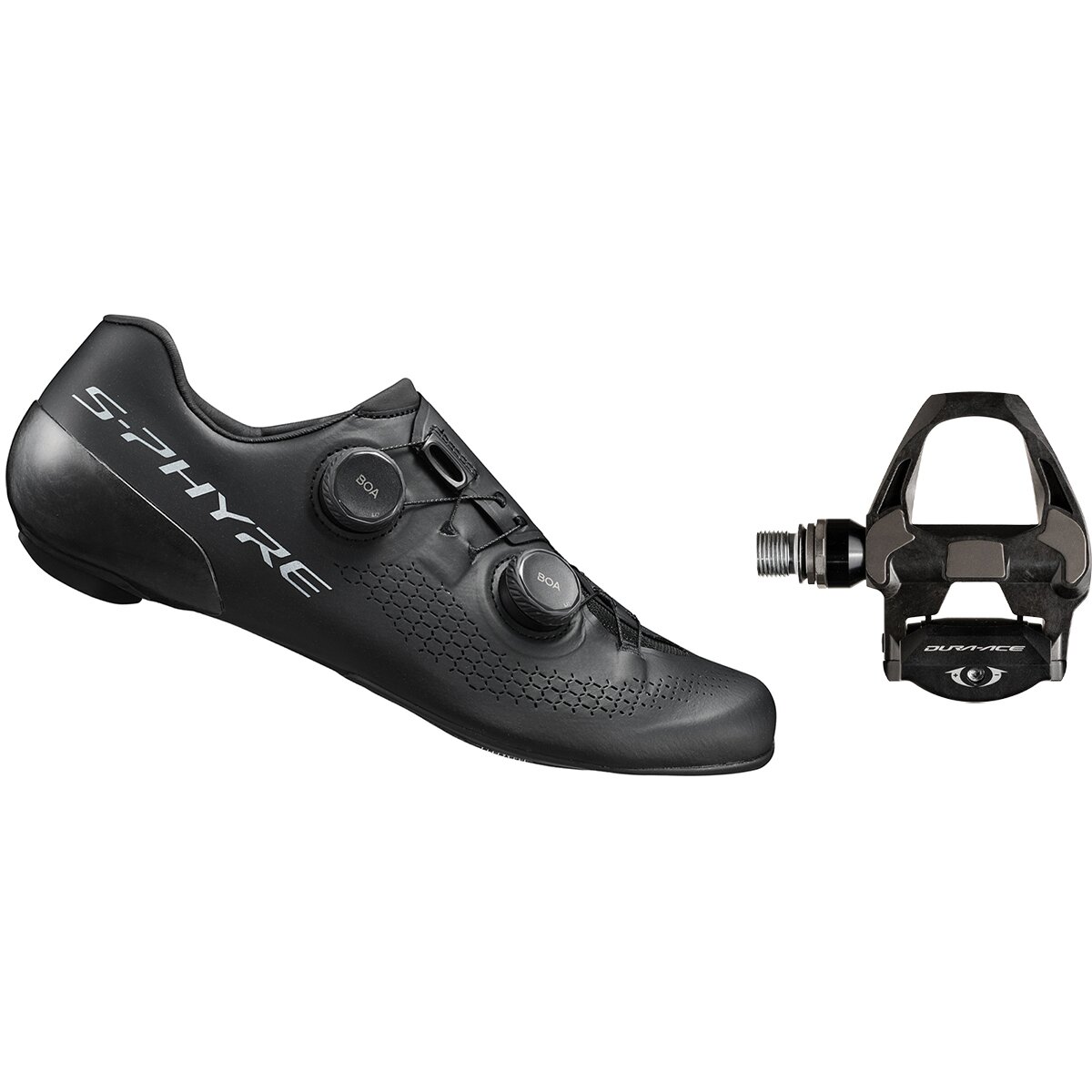 Shimano RC910 S-PHYRE + Dura-Ace PD-R9100 Shoe & Pedal Package Black, 46.0