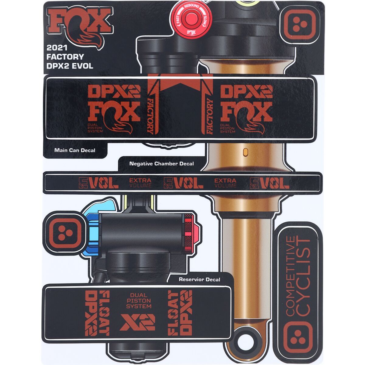 Stikrd Fox DPX2 Decal Kit Midnight Chameleon, One Size