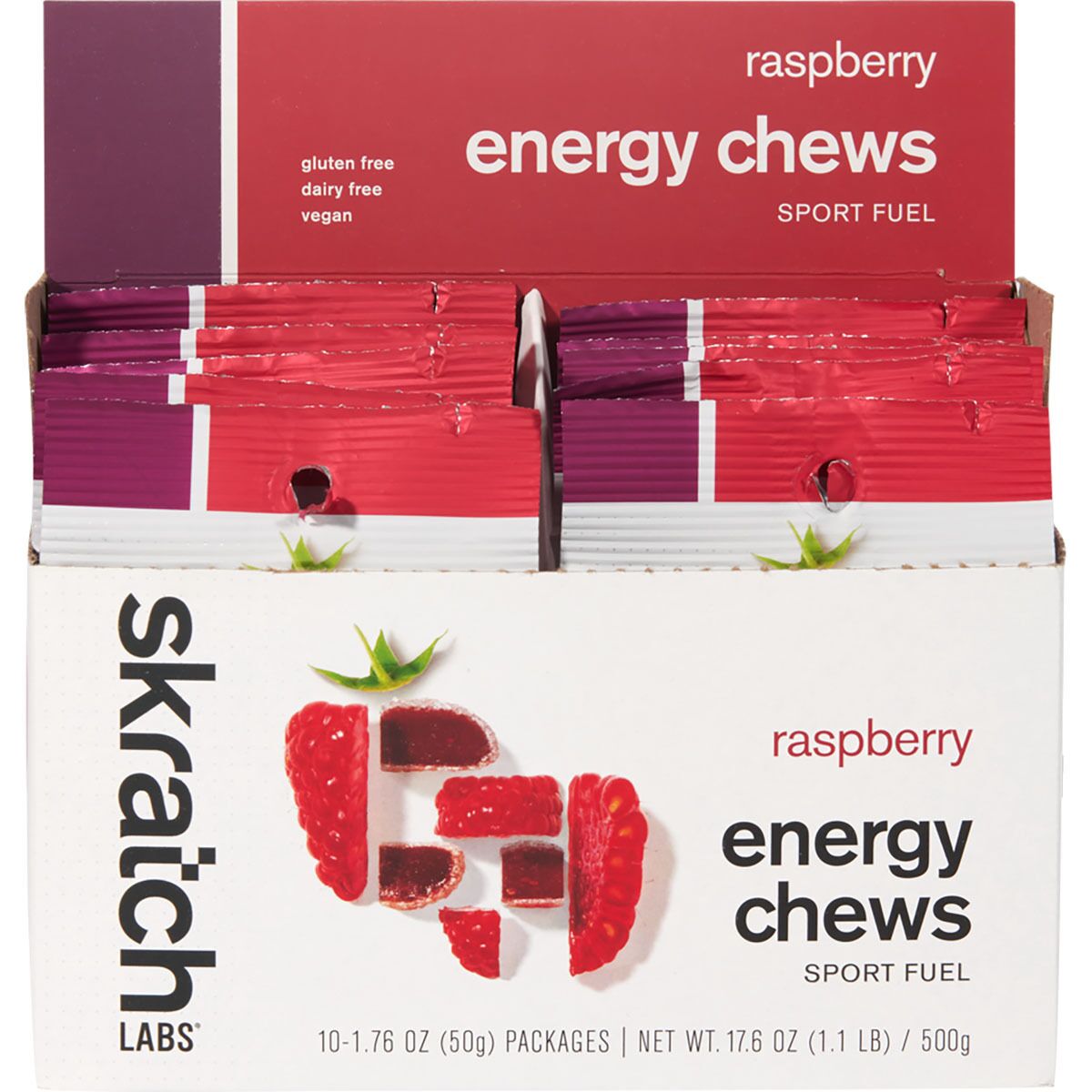 Skratch Labs Energy Chews Sport Fuel - 10-Pack Raspberries, 10 Pack