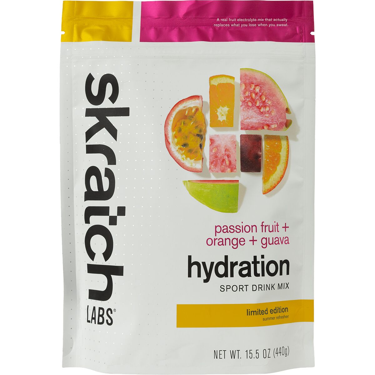 Skratch Labs Hydration Sport Drink Mix - 20-Serving Bag Passion Fruit Orange Guava, 20-Serving Resealable Pouch