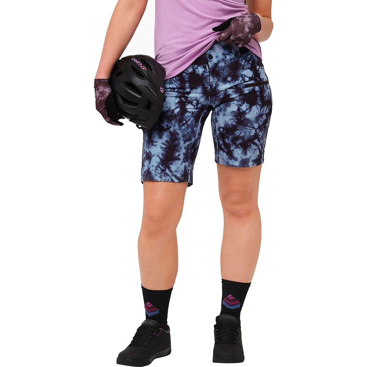 SHREDLY SHREDLY All Time - Zipper Snap Mid-Rise 11in Short - Women's Graphite Tie Dye, 6