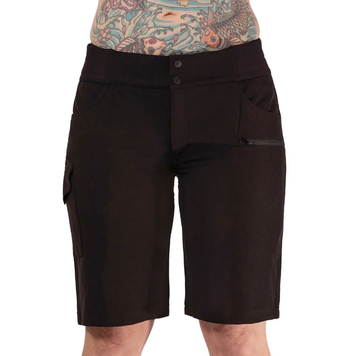 SHREDLY SHREDLY All Time - Zipper Snap Mid-Rise 11in Short - Women's Noir, 4