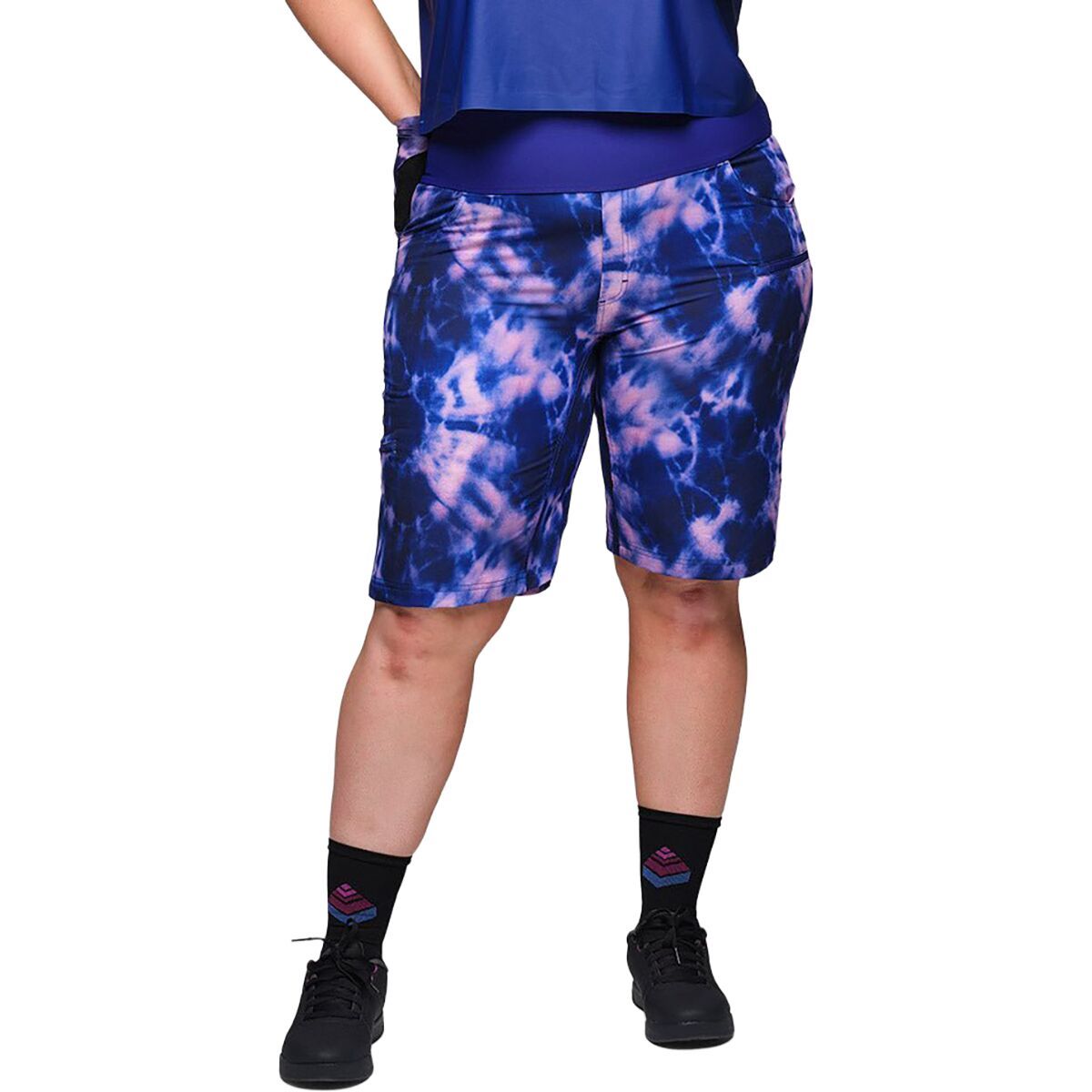 SHREDLY SHREDLY Limitless - Stretch Waistband High-Rise 11in Short - Women's Midnight Tie Dye, 0