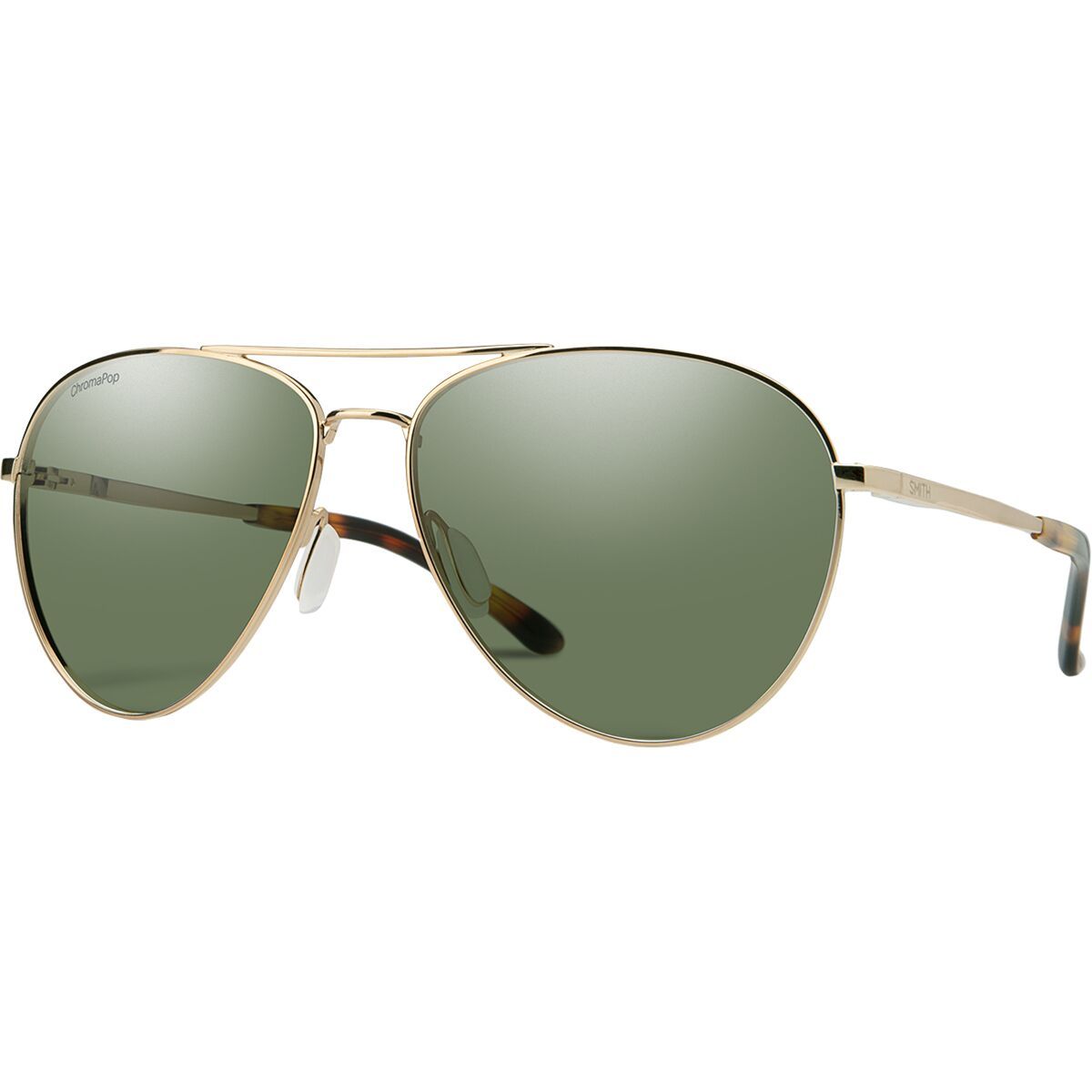 Smith Smith Layback Polarized Sunglasses Gold/ChromaPop Polarized Gray Green, One Size - Men's