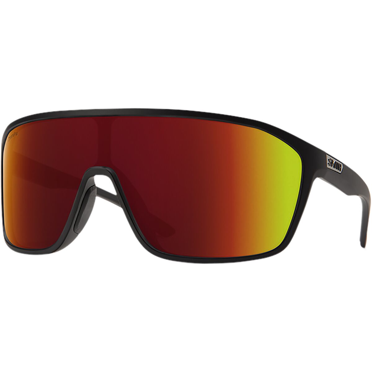 Smith Boomtown ChromaPop Sunglasses Matte Black/ChromaPop Red Mirror, One Size - Men's