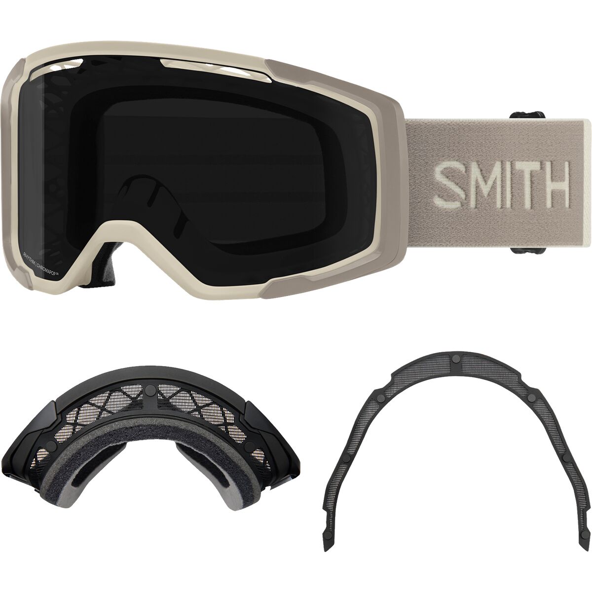 Smith Rhythm MTB Goggle + Dirt Screen Chalk/ChromaPop Sun Black, One Size
