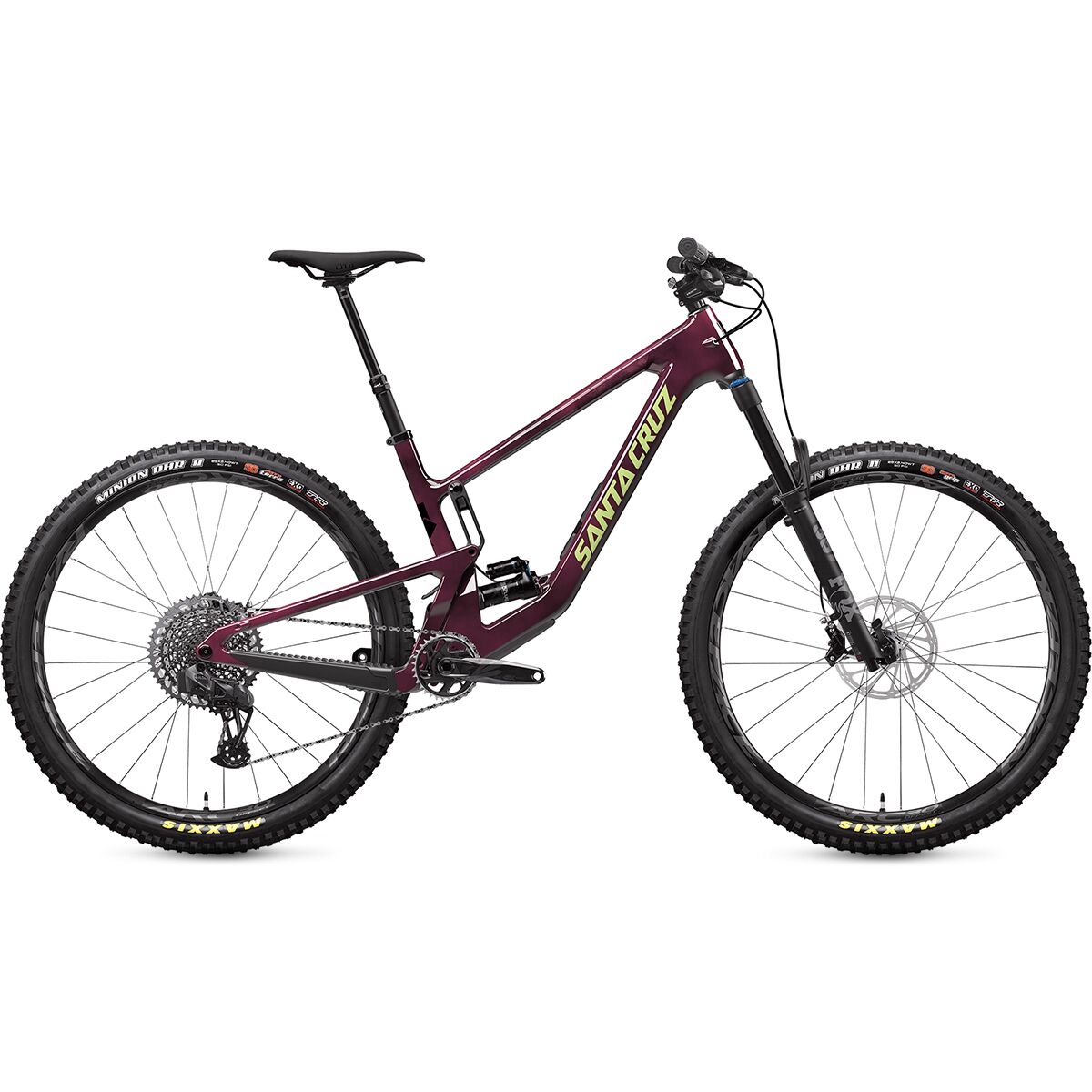 Santa Cruz Bicycles Hightower Carbon C GX Eagle AXS Mountain Bike Translucent Purple, XL