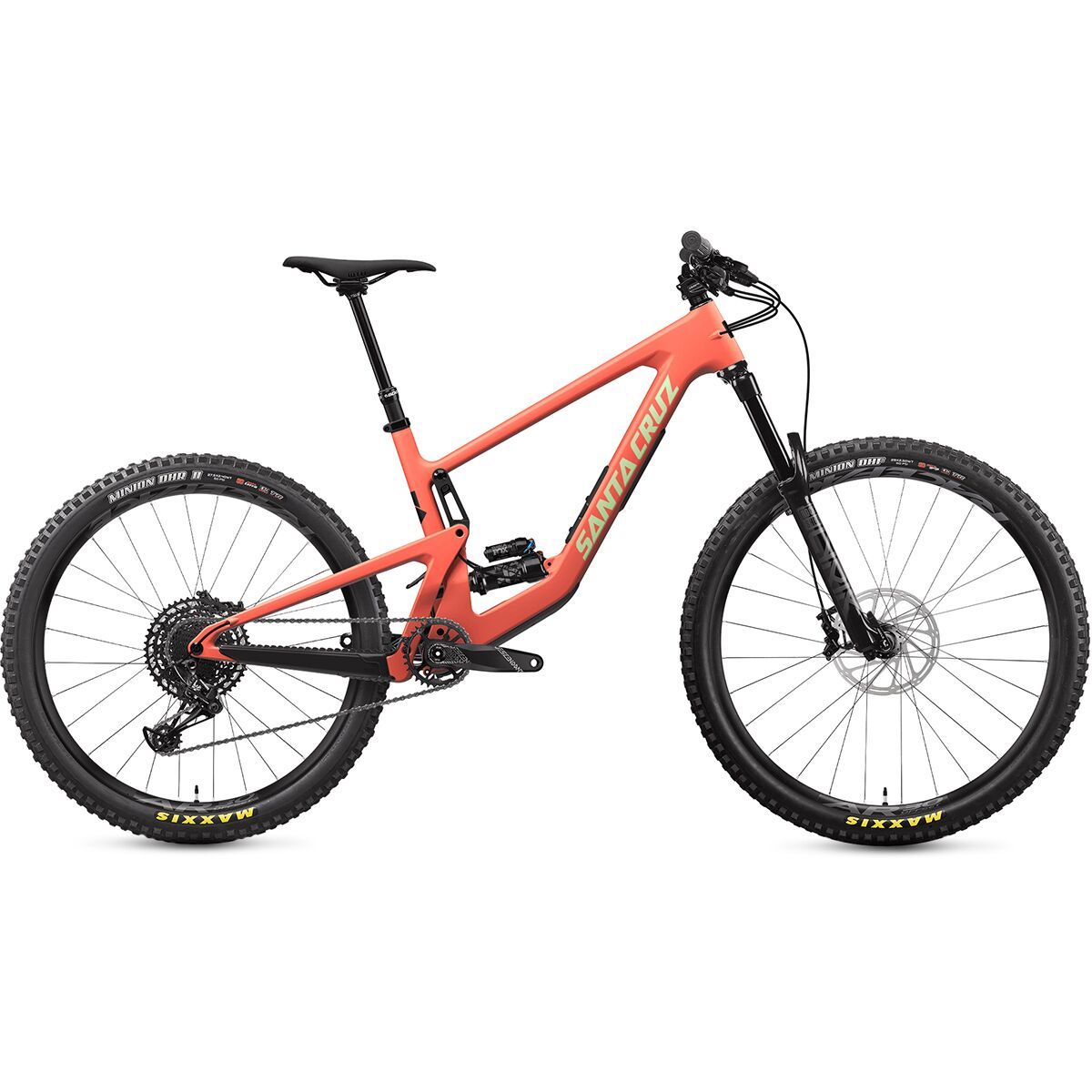 Santa Cruz Bicycles Bronson Carbon C GX Eagle AXS Mountain Bike Sockeye Salmon, XL