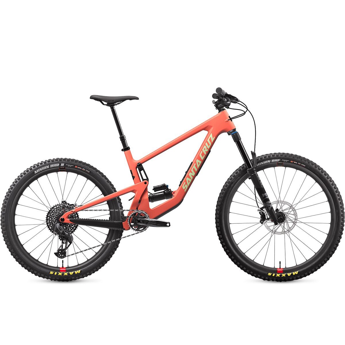 Santa Cruz Bicycles Bronson Carbon C GX Eagle AXS Reserve Mountain Bike Sockeye Salmon, L