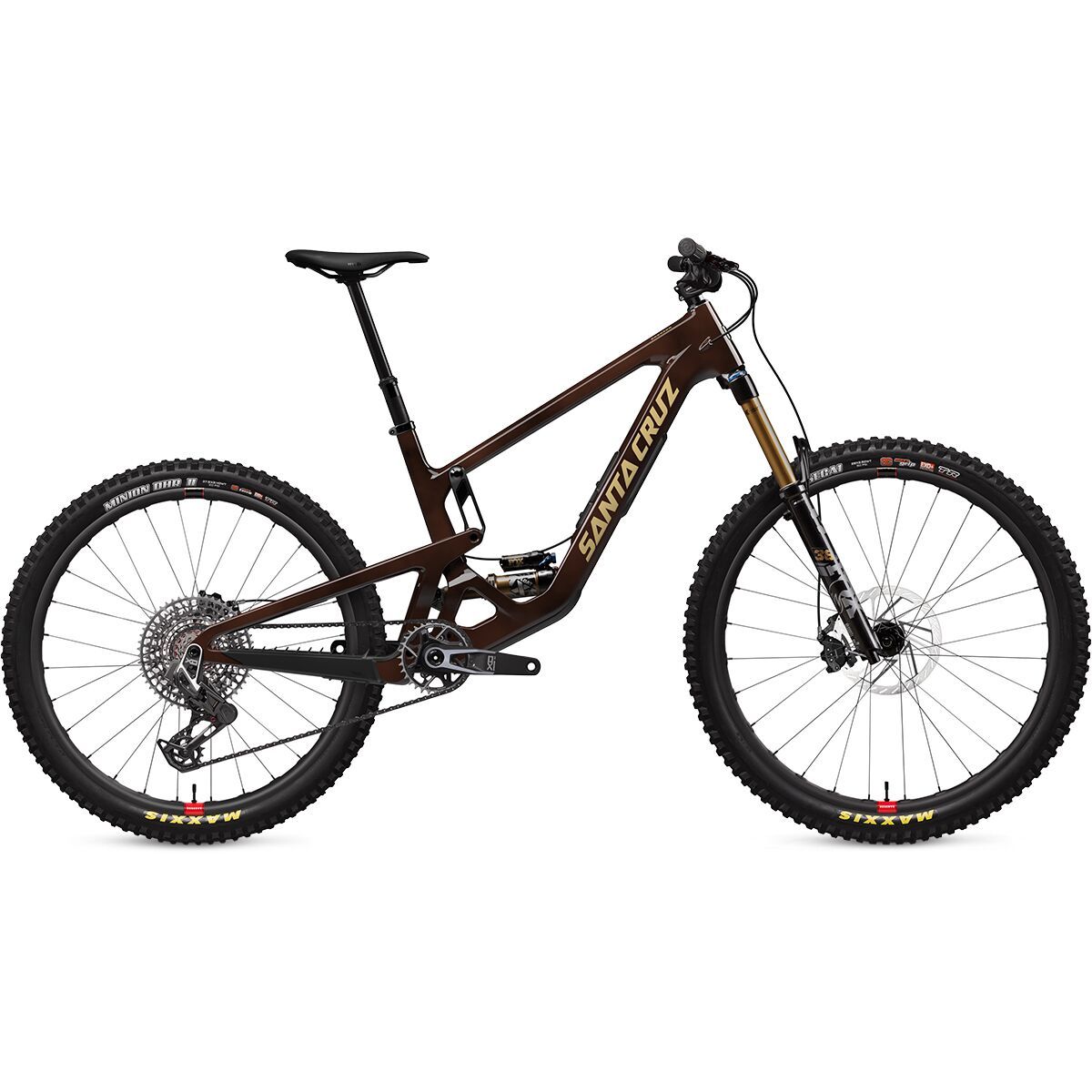 Santa Cruz Bicycles Bronson CC X0 AXS Transmission Carbon Wheel Mountain Bike Root Beer, L