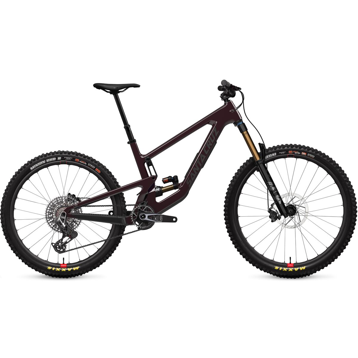 Santa Cruz Bicycles Santa Cruz Bicycles Nomad CC X0 AXS Transmission Carbon Wheel Mountain Bike Matte Stormbringer Purple, L