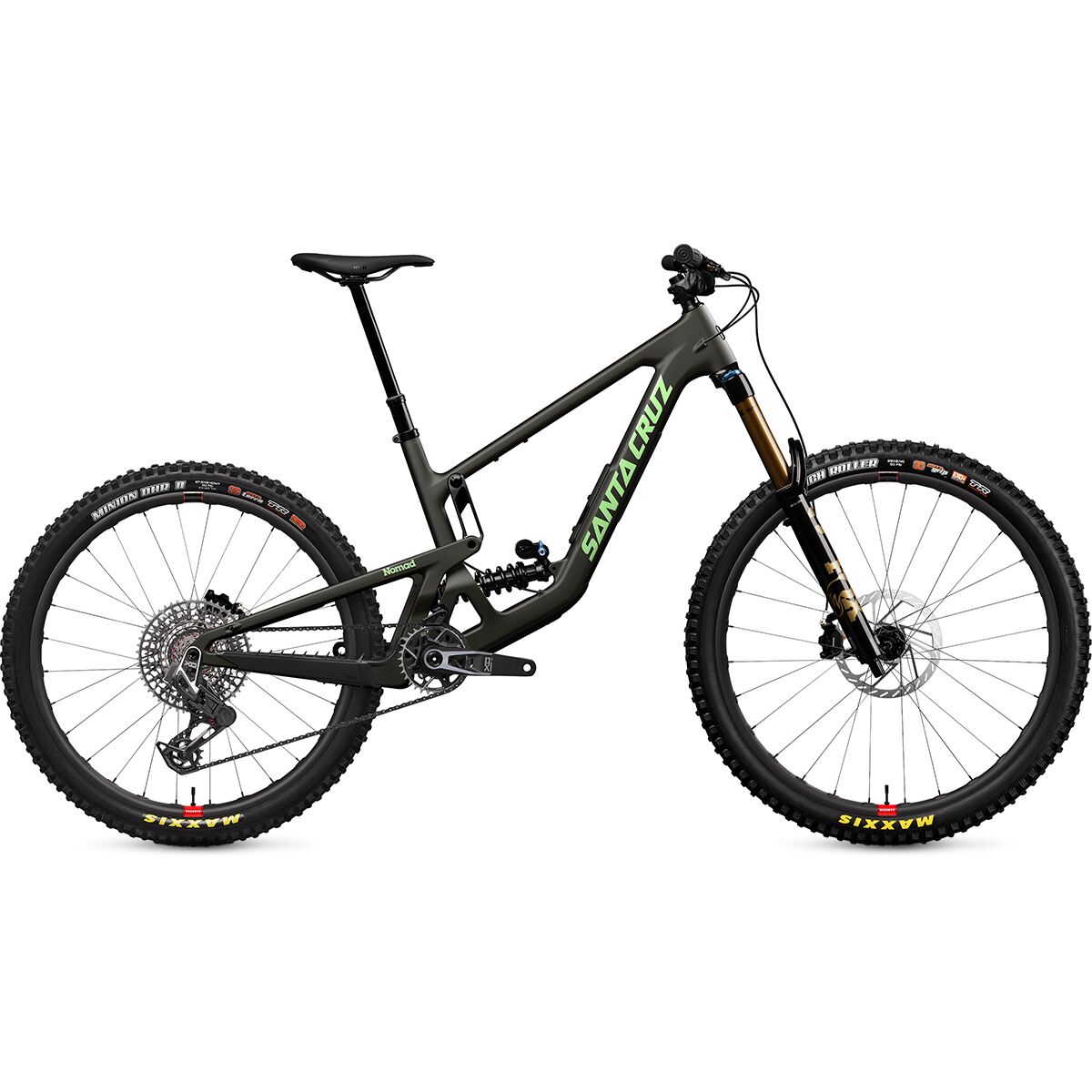 Santa Cruz Bicycles Santa Cruz Bicycles Nomad CC X0 AXS Transmission Carbon Wheel Mountain Bike Matte Metallic Earth, XL