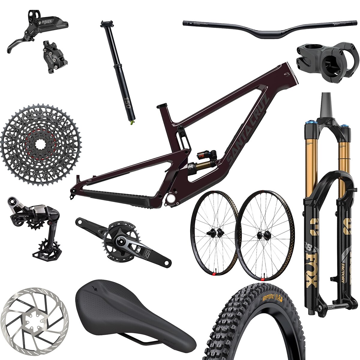 Santa Cruz Bicycles Nomad X0/90 Carbon Wheel Exclusive Mountain Bike Matte Stormbringer Purple, XXL