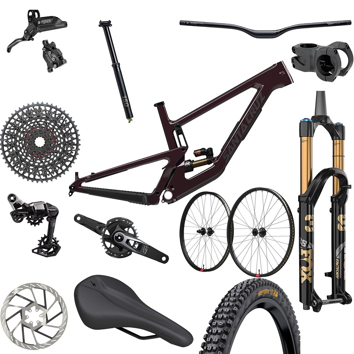 Santa Cruz Bicycles Nomad X0/90 Exclusive Mountain Bike Matte Stormbringer Purple, L